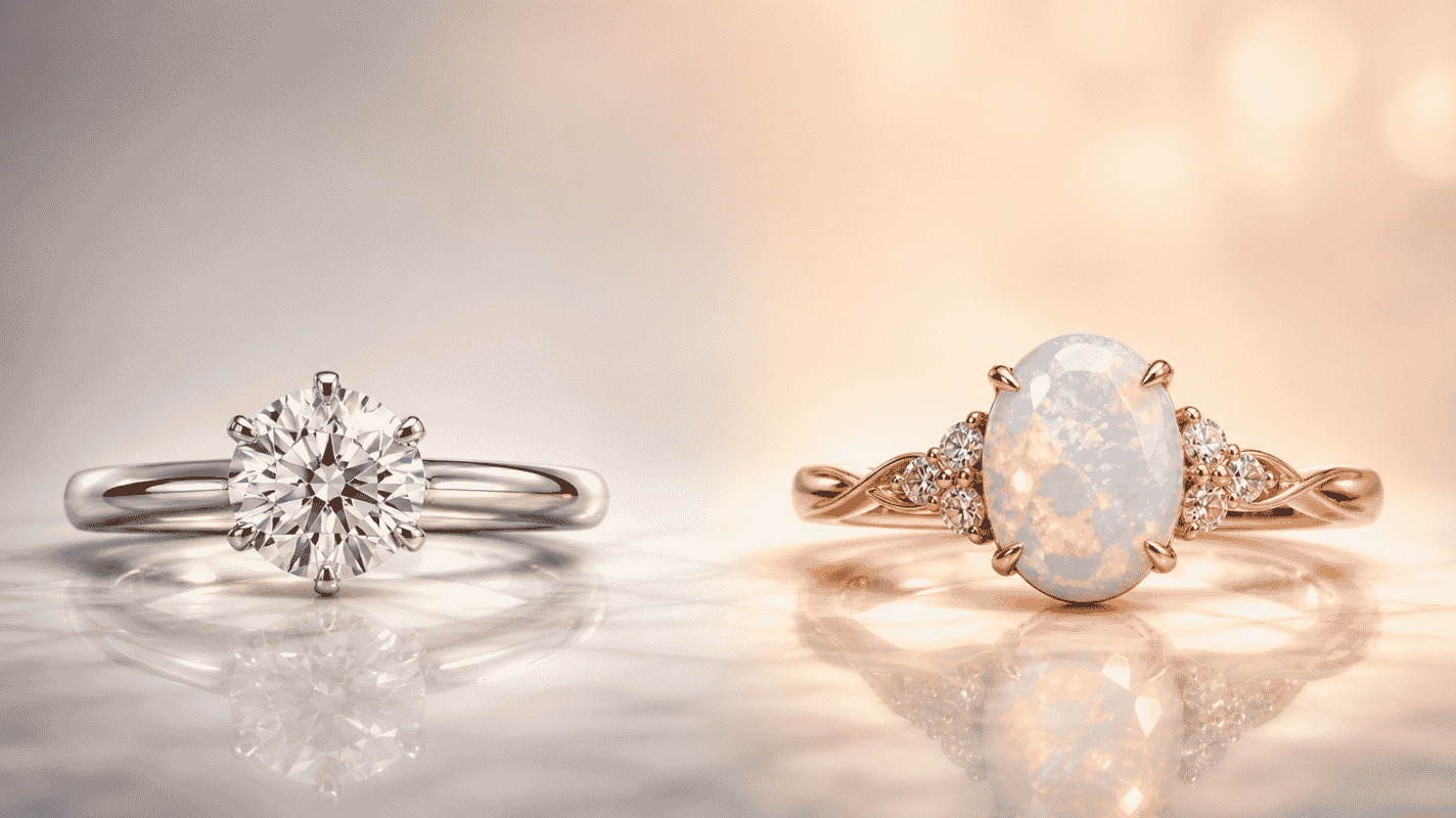 Opal Engagement Ring vs Diamond Ring: Which One Fits Your Priorities?