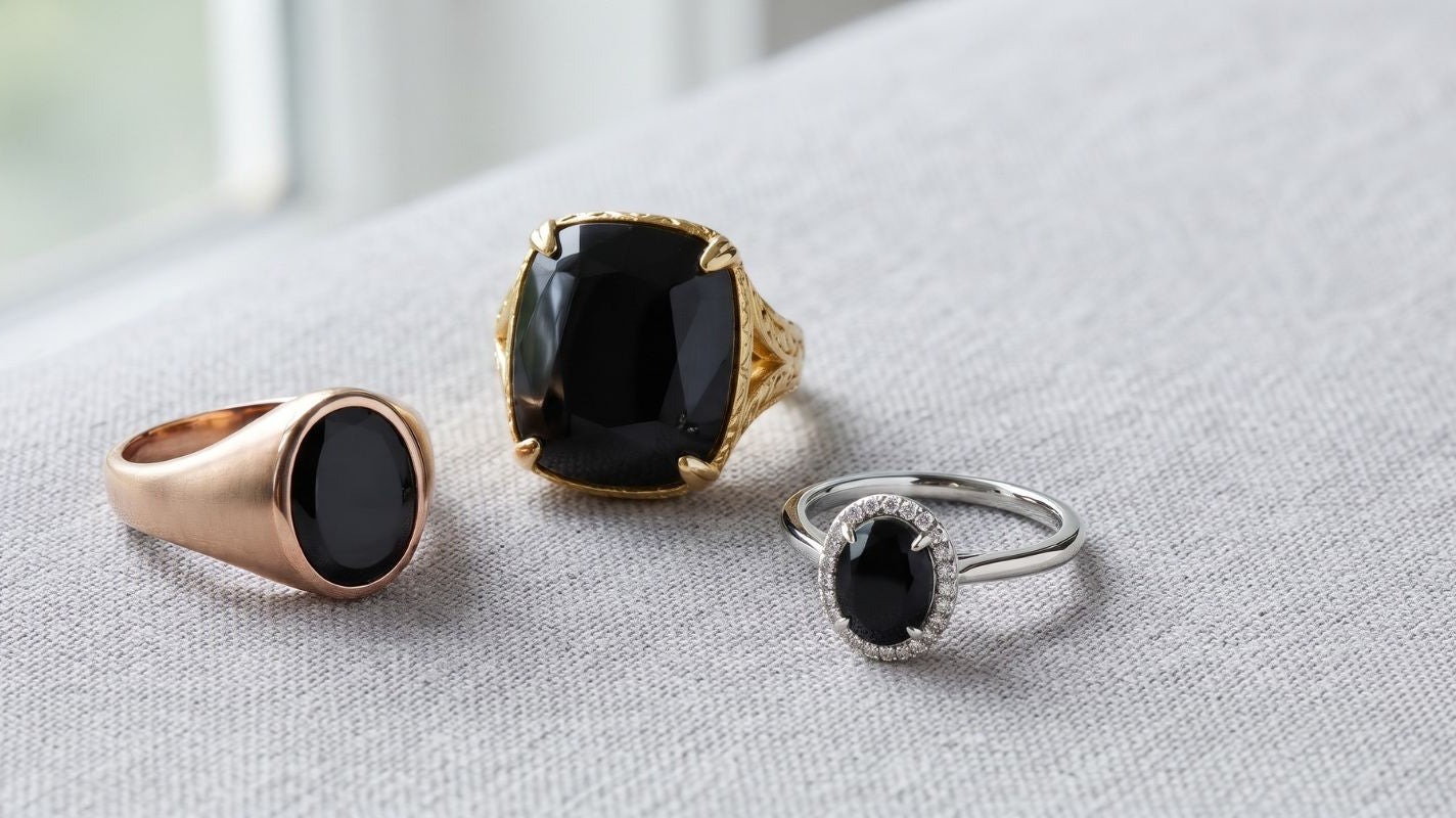 Black Onyx Remains Versatile in Ring Collections