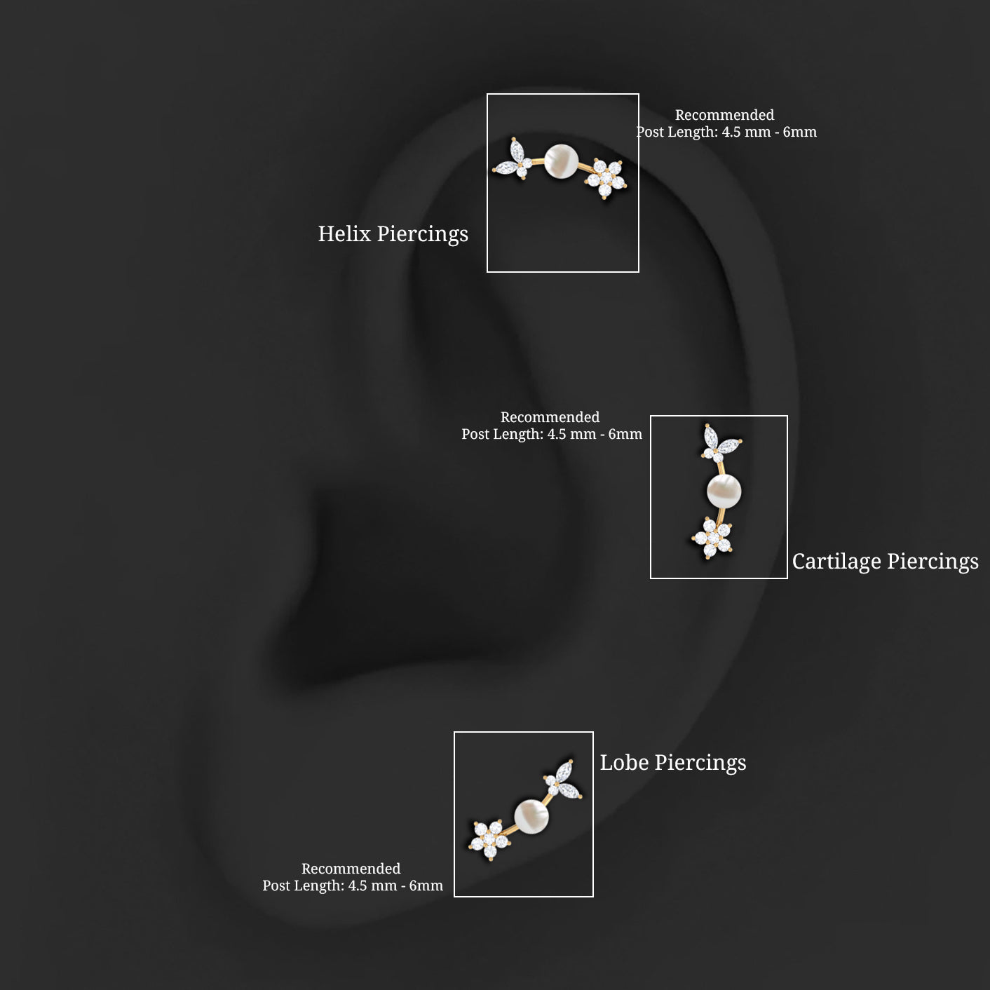 Nature Inspired Freshwater Pearl and Diamond Crawler Earring AAA - Rosec Jewels