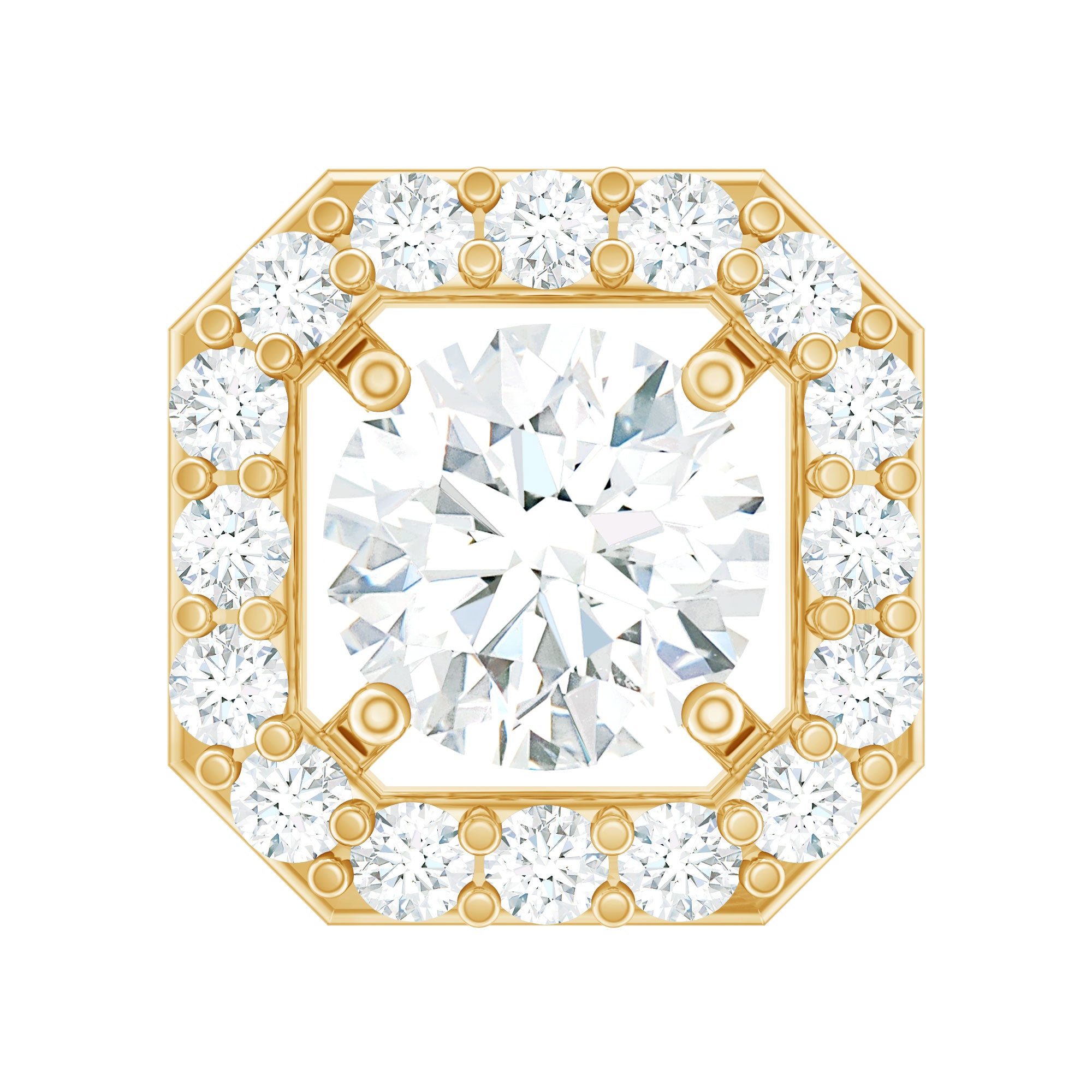 Certified Moissanite Halo Earring for Helix Piercing D-VS1 - Rosec Jewels