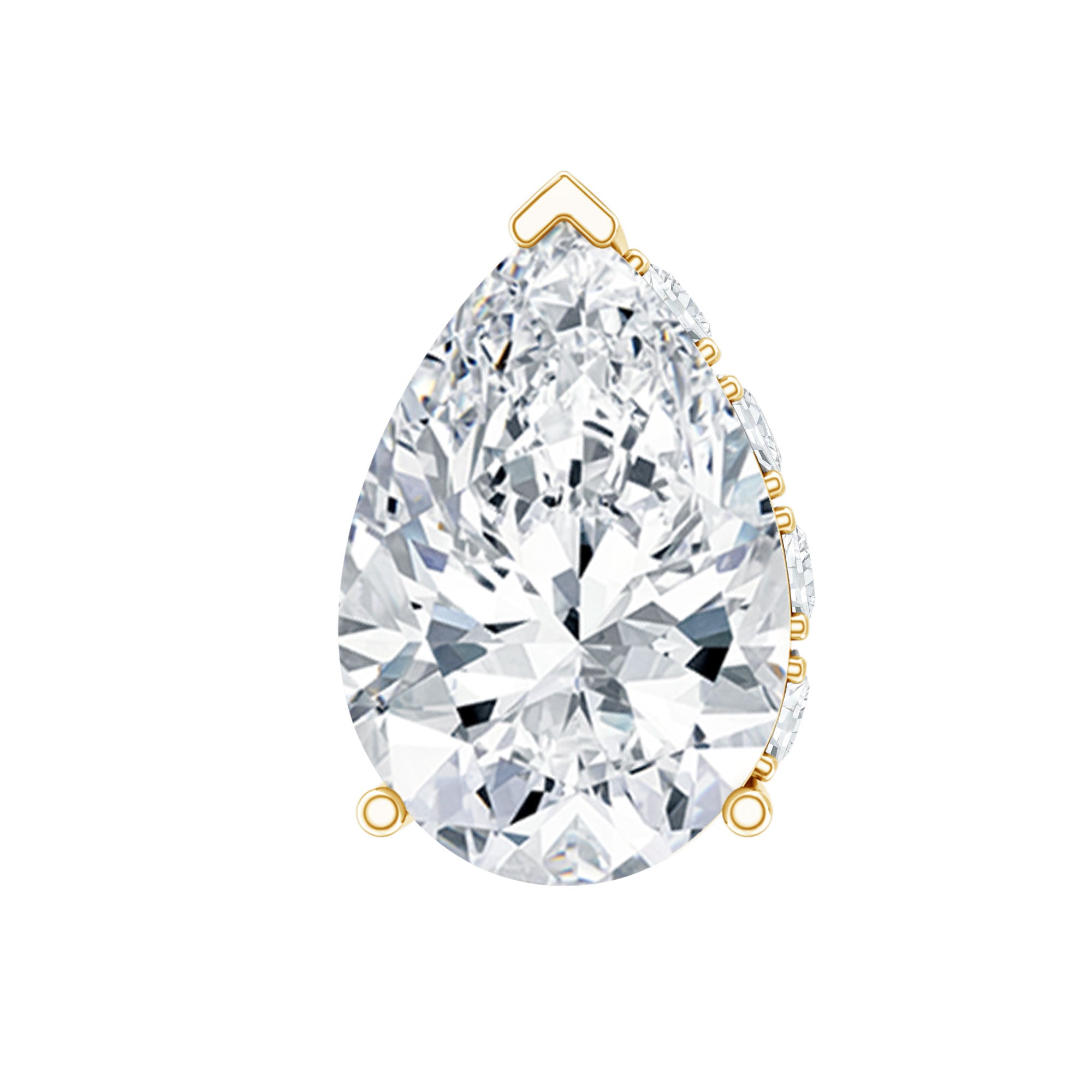 Pear Shaped Diamond Solitaire Tragus Earring Natural - ( HI-SI ) - Rosec Jewels