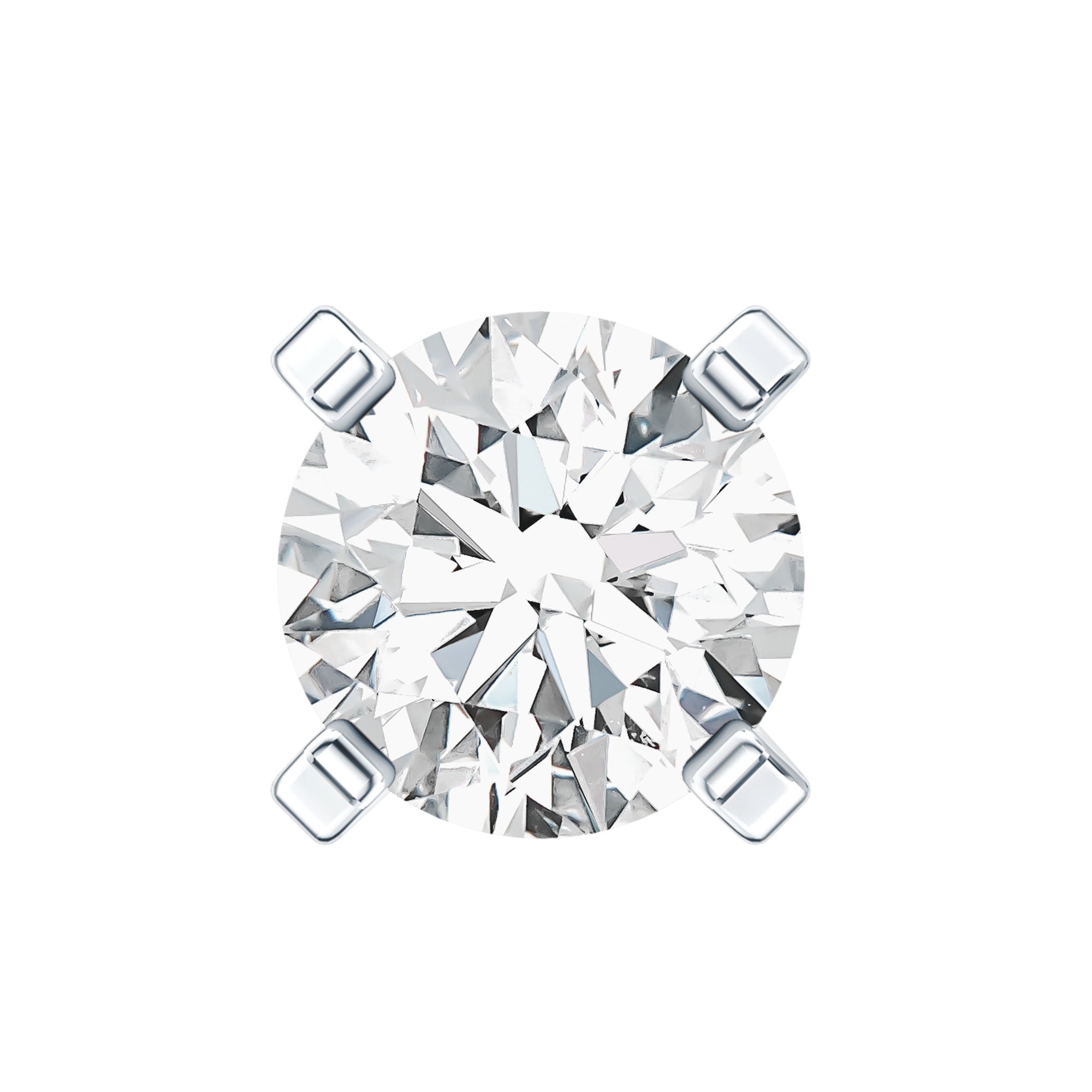 Round Shape Moissanite Solitaire Nose Pin D-VS1 - Rosec Jewels