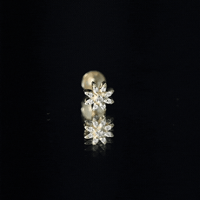 Flower Diamond Nose Ring Stud for Women Natural - ( HI-SI ) - Rosec Jewels