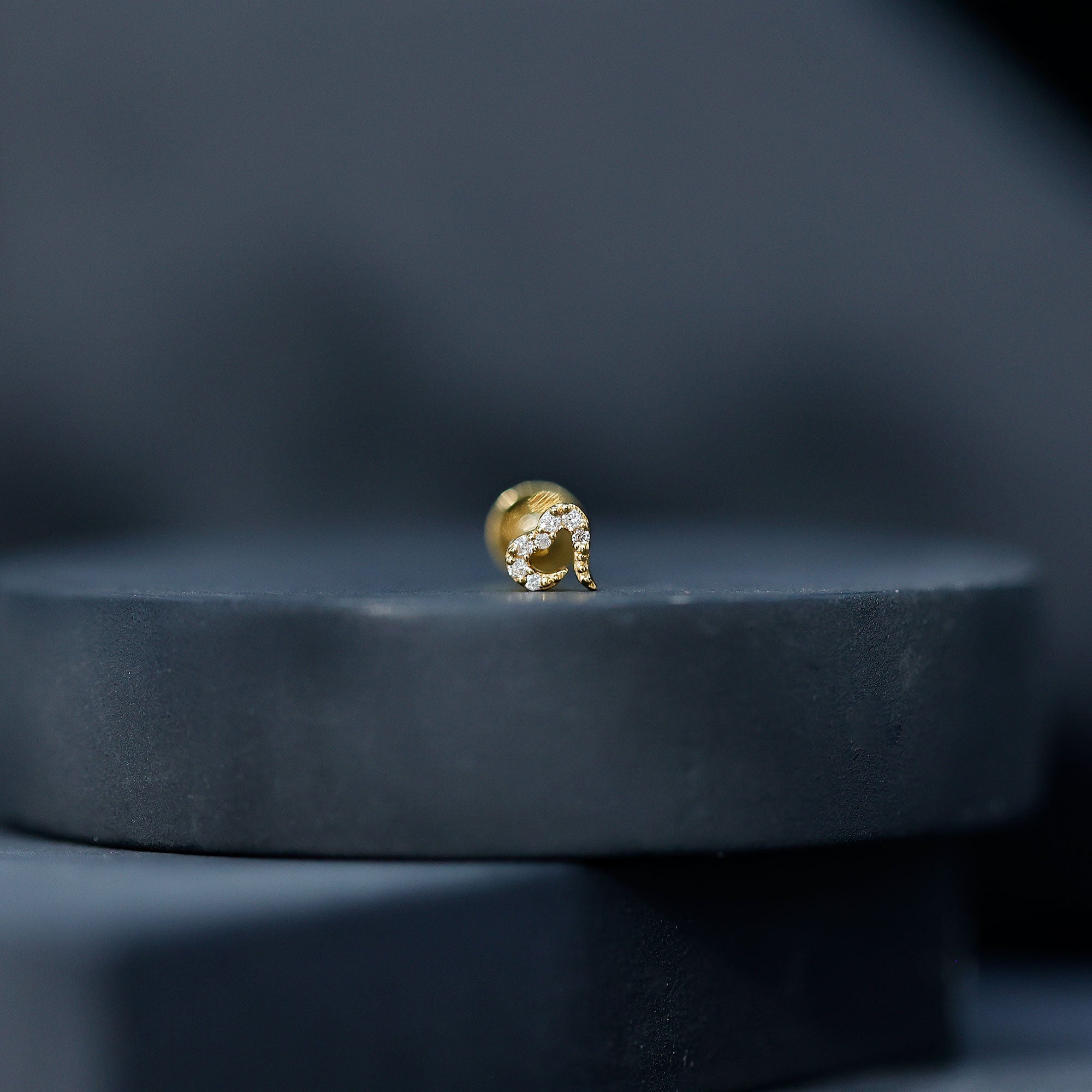 Round Shape Natural Diamond Heart Nose Pin Natural - ( HI-SI ) - Rosec Jewels