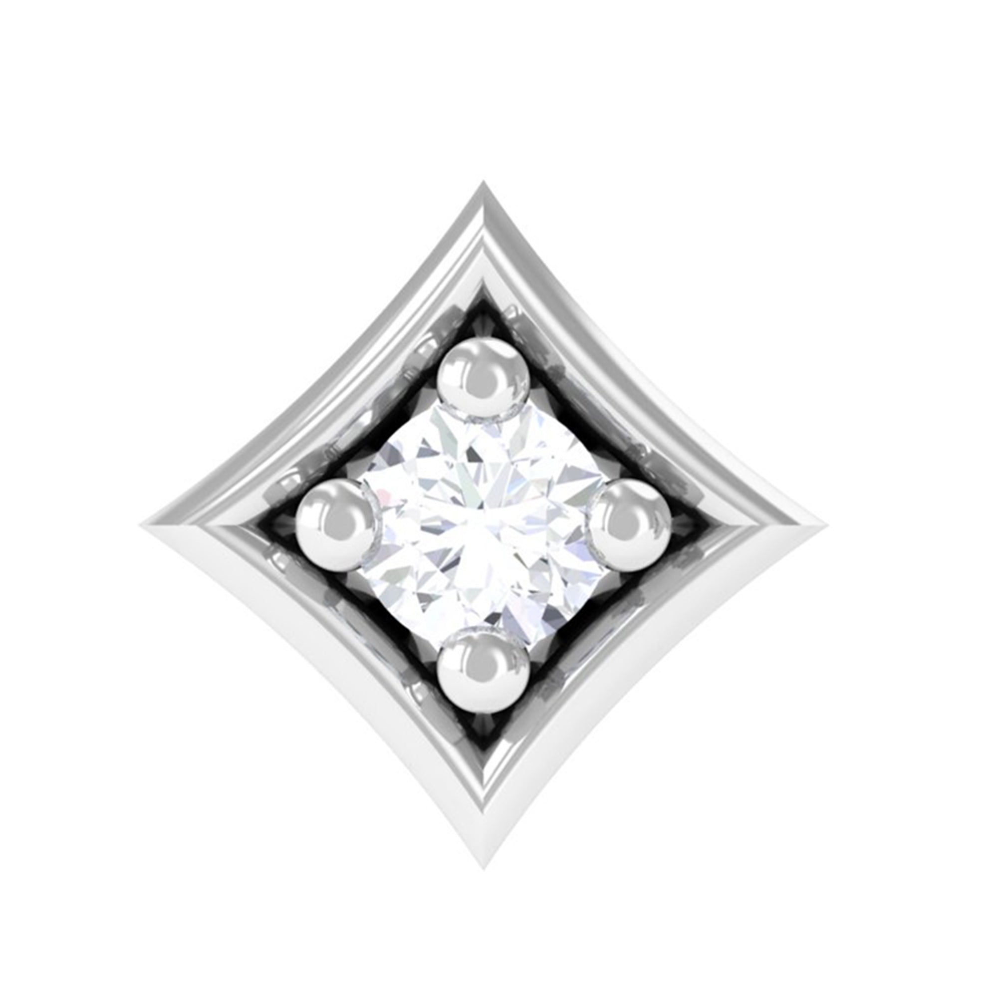 Round Moissanite Solitaire Geometric Nose Pin