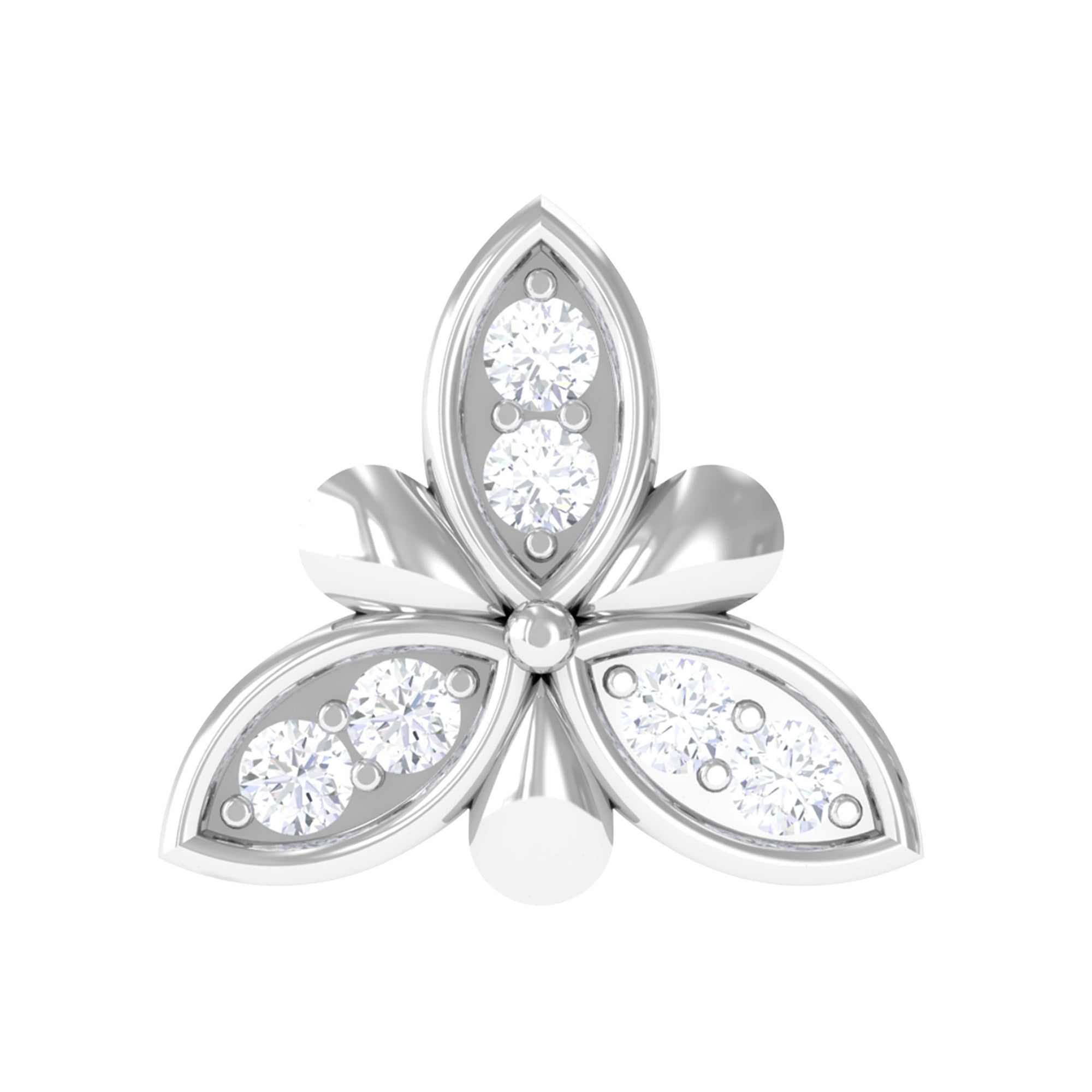 Simple Diamond Flower Nose Stud for Women Natural - ( HI-SI ) - Rosec Jewels