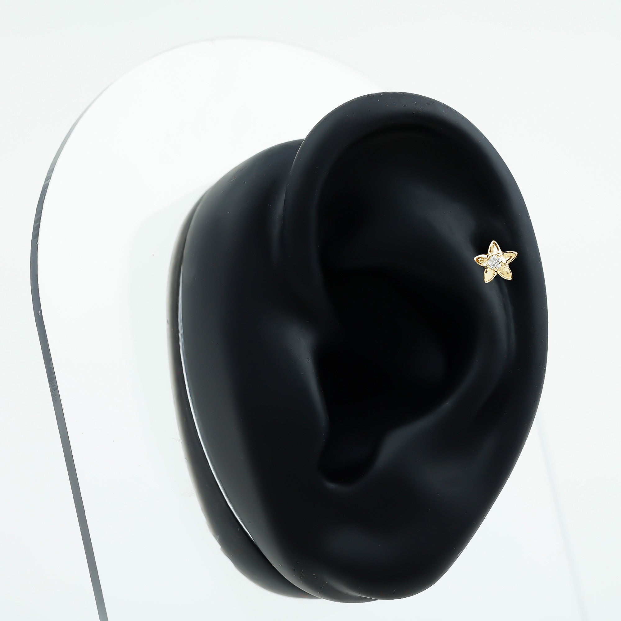 Nature Inspired Diamond Earring for Conch Piercing Natural - ( HI-SI ) - Rosec Jewels