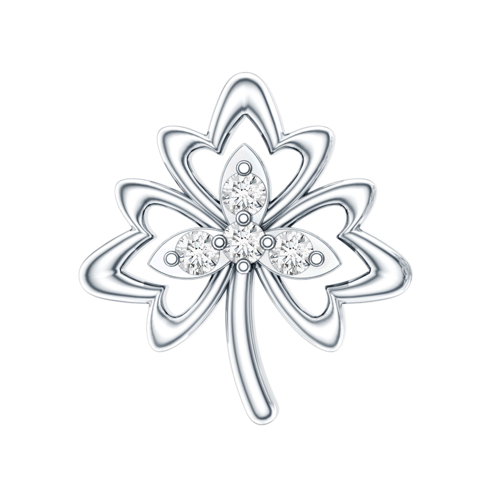 Diamond Nature Inspired Earring for Helix Piercing Natural - ( HI-SI ) - Rosec Jewels