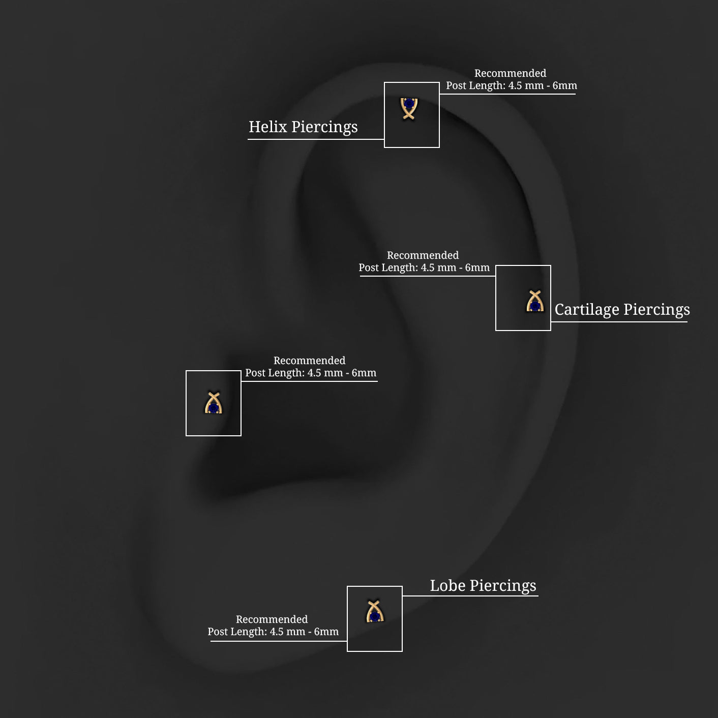 Rosec Jewels-Minimal Blue Sapphire Solitaire Earring for Helix Piercing