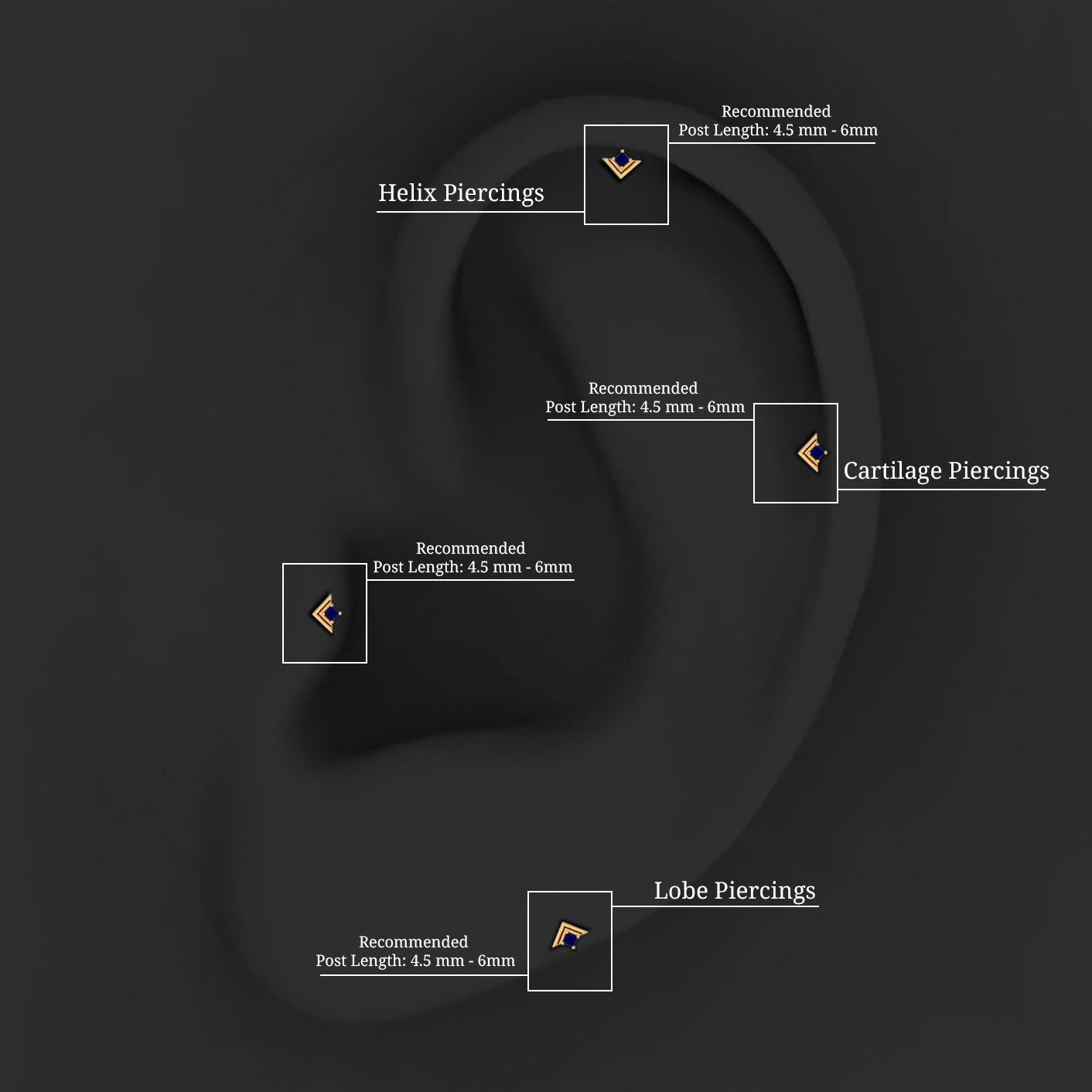 Rosec Jewels-Real Blue Sapphire Solitaire Tragus Earring