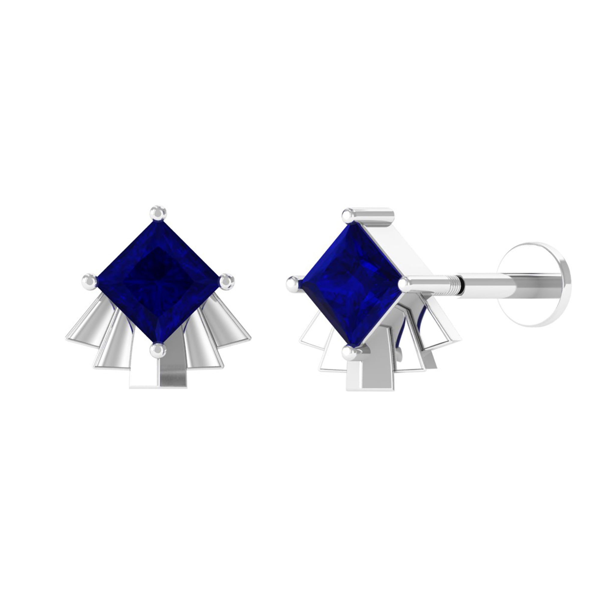 Rosec Jewels-Real Blue Sapphire Solitaire Cartilage Earring