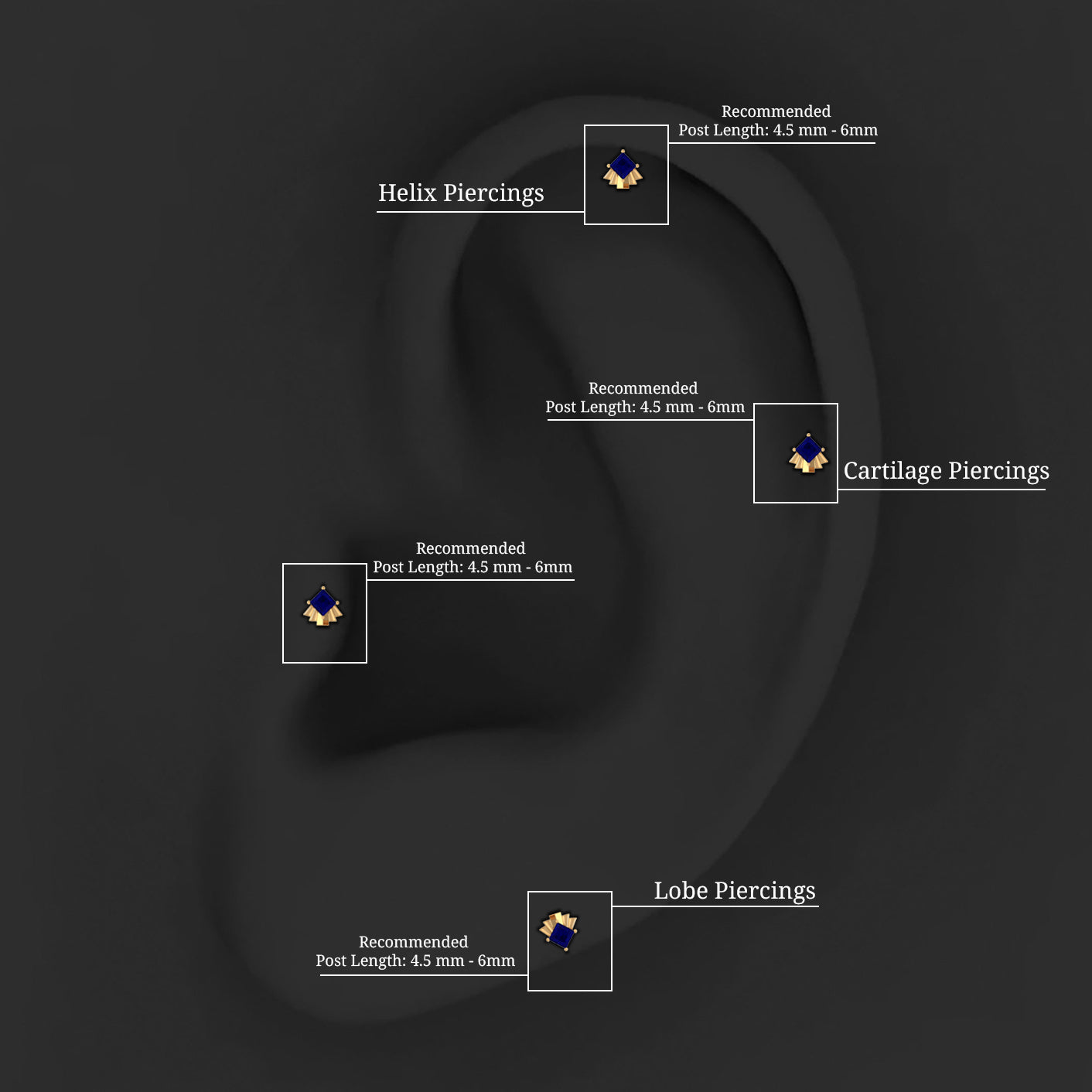 Rosec Jewels-Real Blue Sapphire Solitaire Cartilage Earring