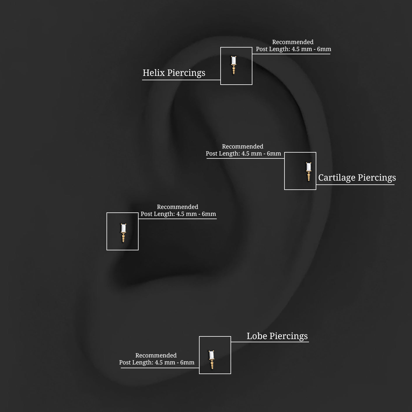 Rosec Jewels-Baguette Diamond Cartilage Drop Earring