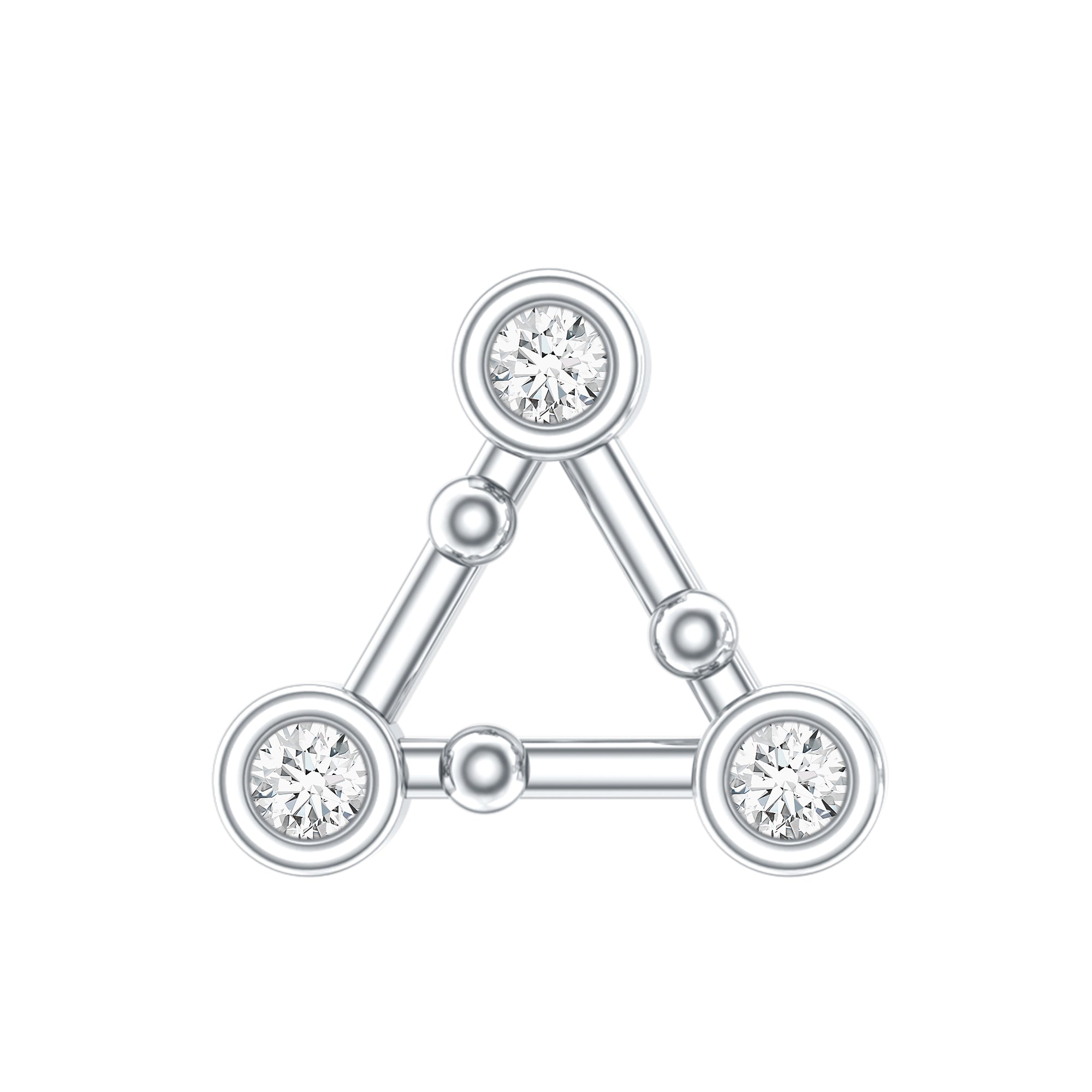 Diamond Open Triangle Earring for Conch Piercing Natural - ( HI-SI ) - Rosec Jewels