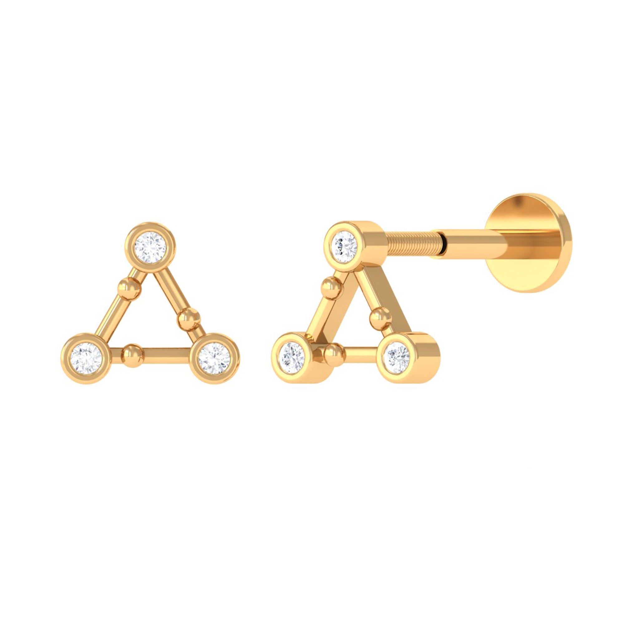 Diamond Open Triangle Earring for Conch Piercing