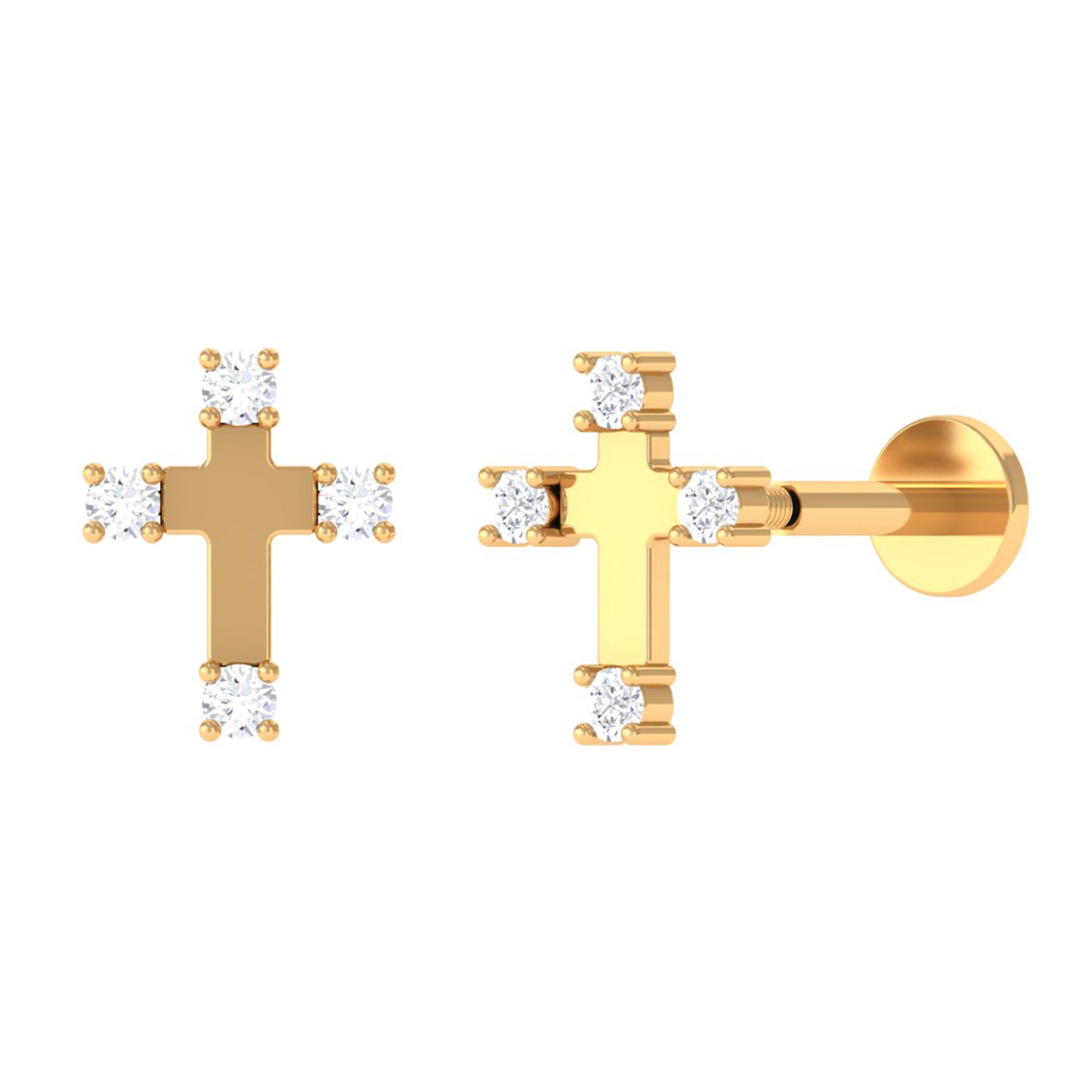 Diamond Cross Cartilage Earring