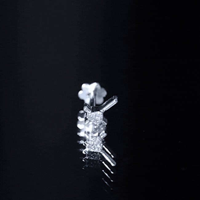 Round Natural Diamond Cross Helix Earring Natural - ( HI-SI ) - Rosec Jewels