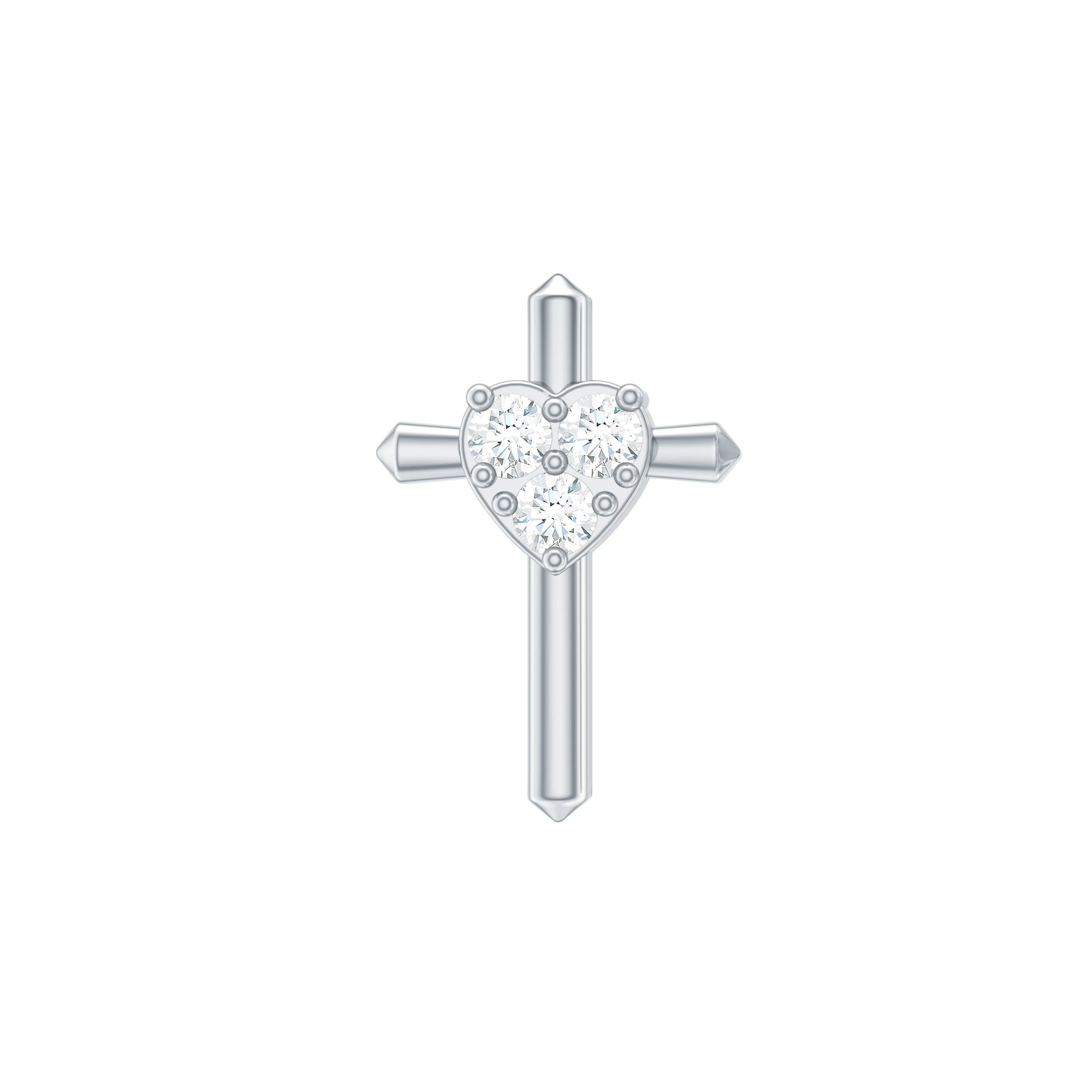 Round Natural Diamond Cross Helix Earring Natural - ( HI-SI ) - Rosec Jewels
