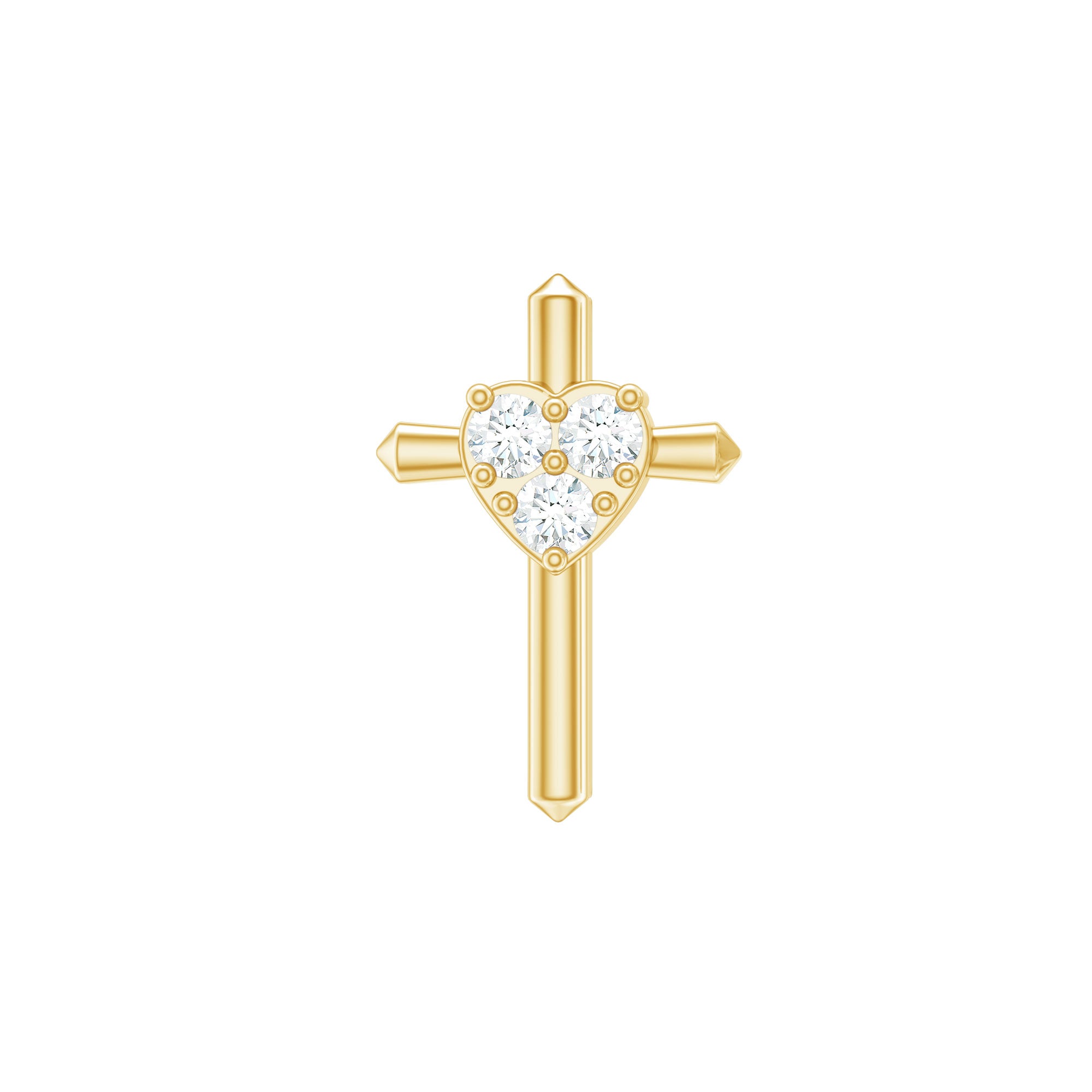 Round Natural Diamond Cross Helix Earring Natural - ( HI-SI ) - Rosec Jewels