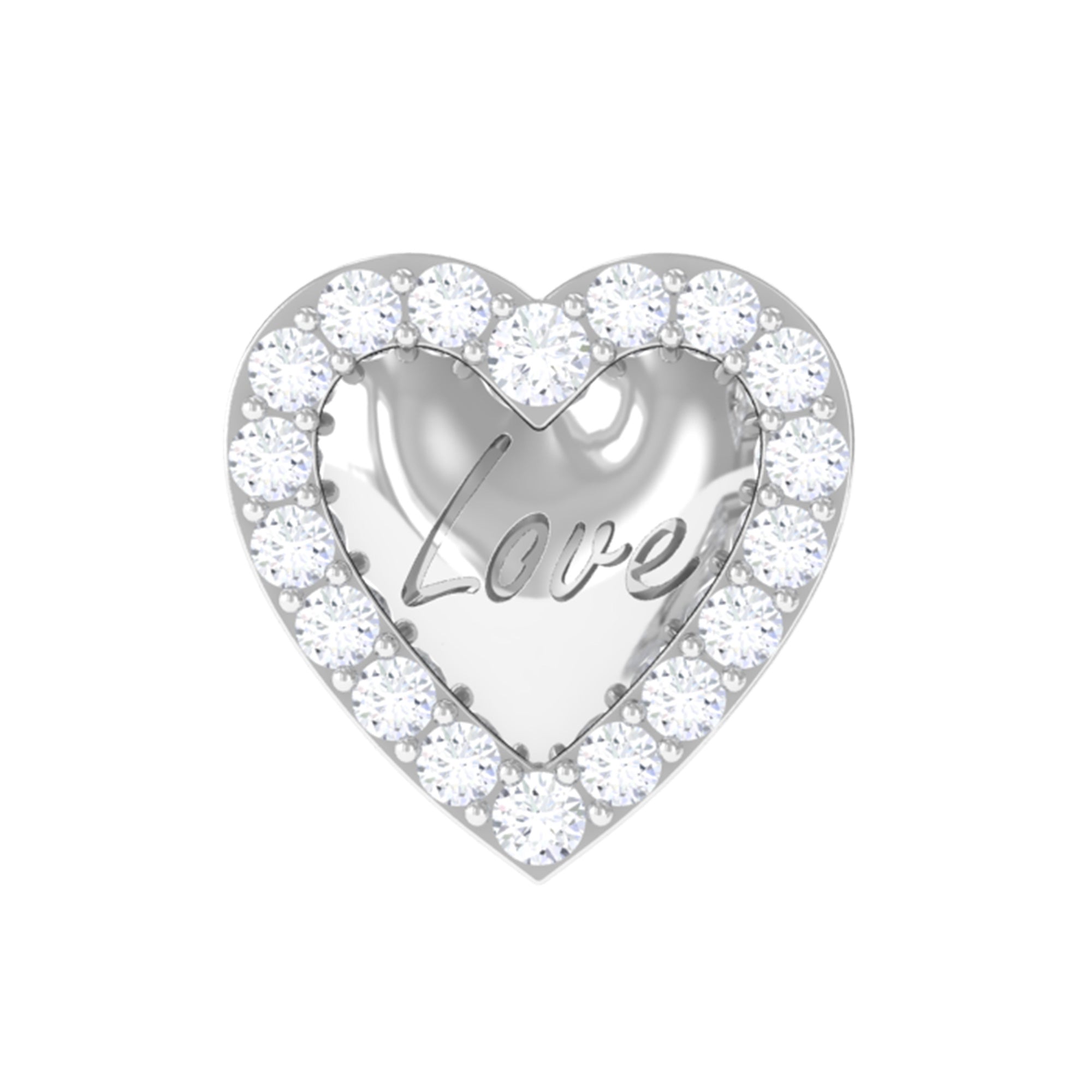 Certified Moissanite Love Heart Earring for Helix Piercing D-VS1 - Rosec Jewels