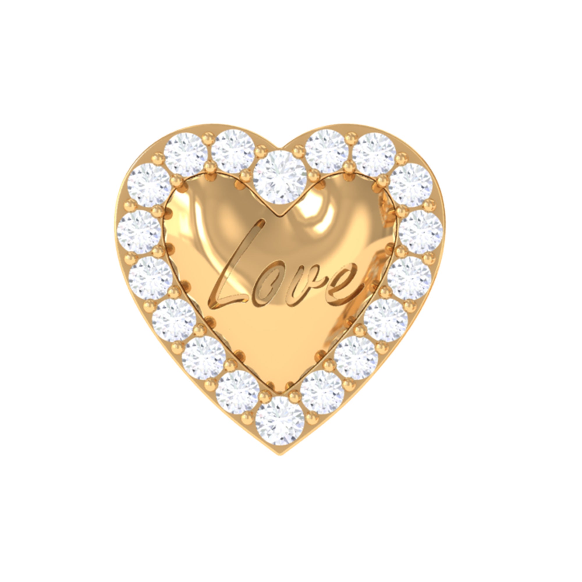 Certified Moissanite Love Heart Earring for Helix Piercing D-VS1 - Rosec Jewels