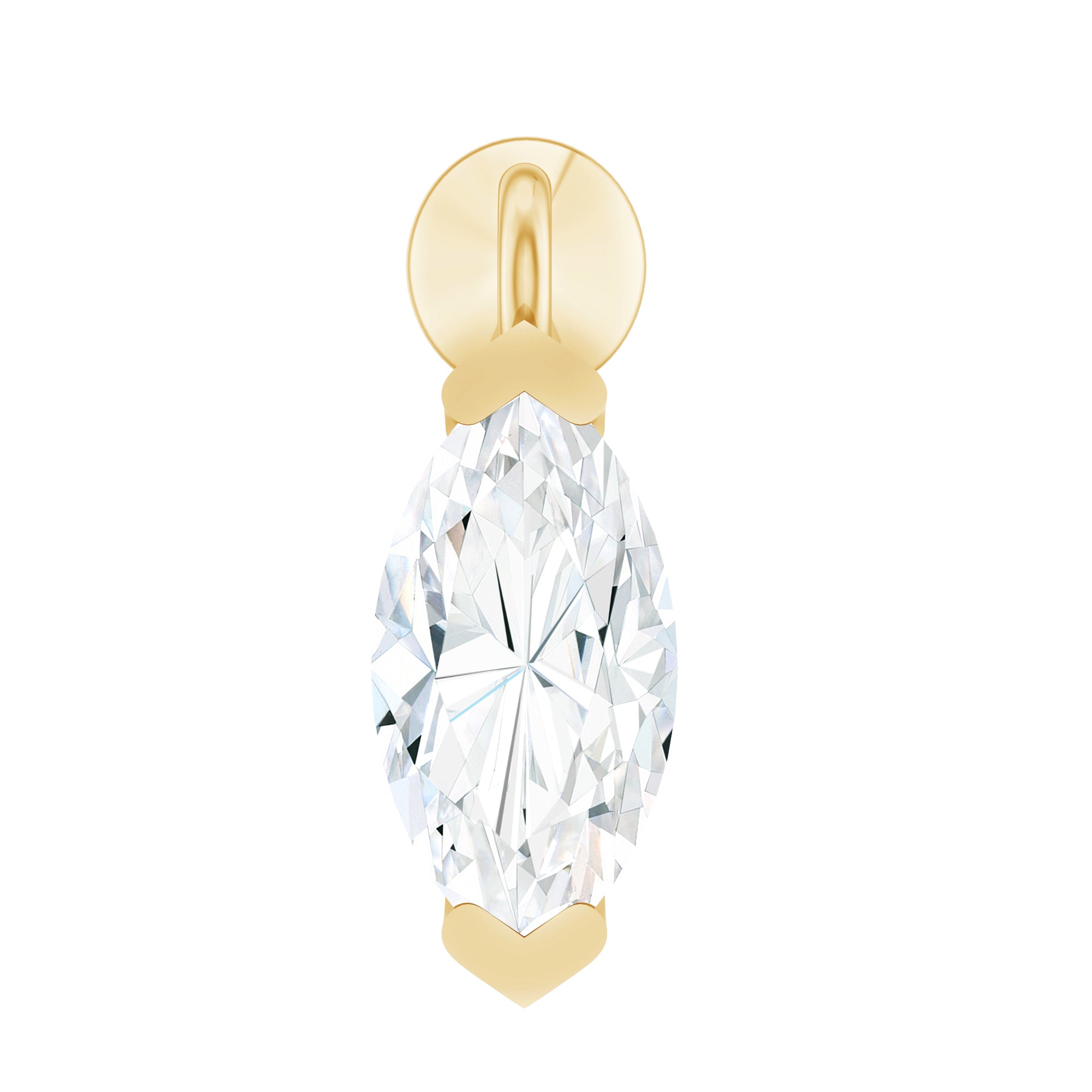 Marquise Diamond Cartilage Dangle Earring Natural - ( HI-SI ) - Rosec Jewels