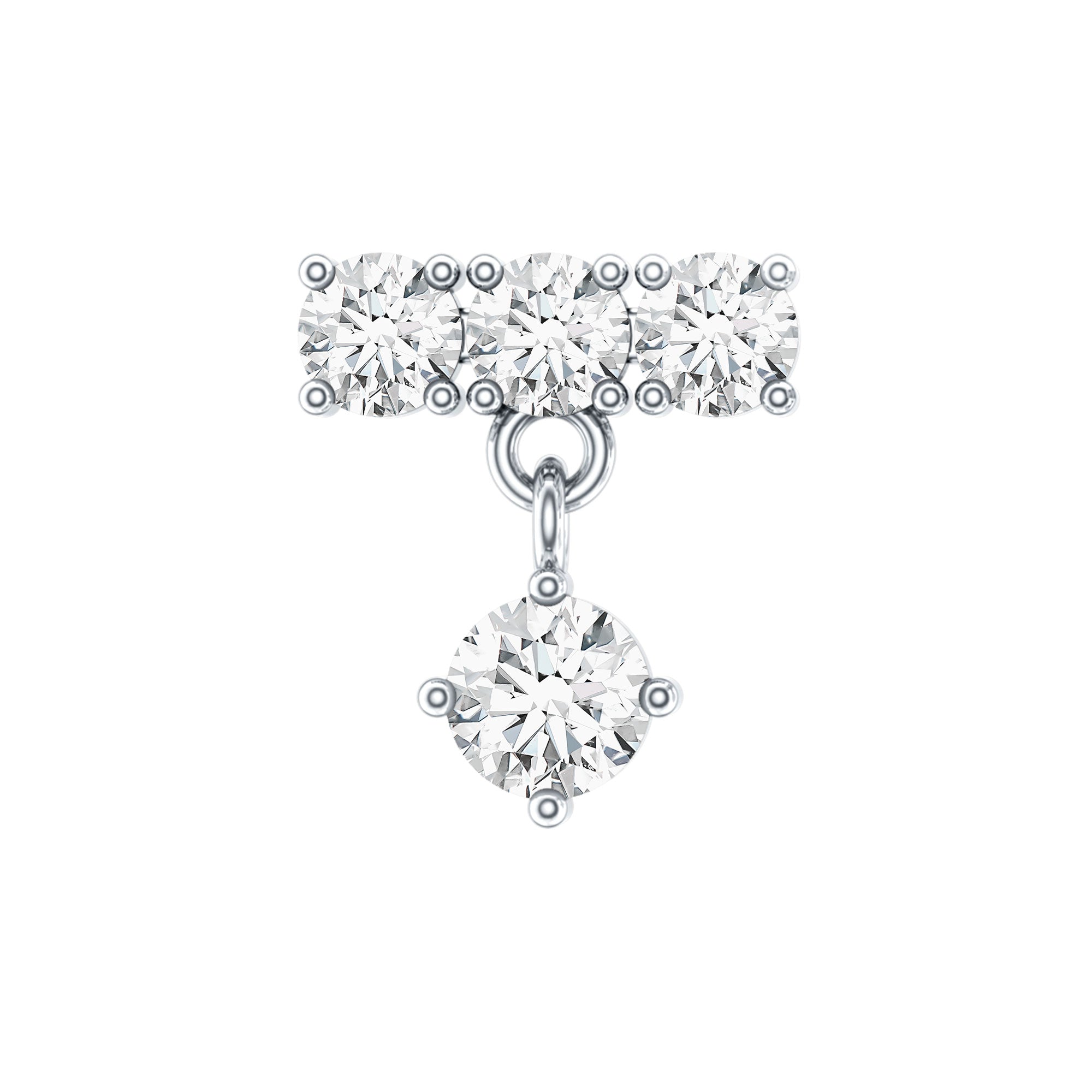 Womens Diamond Drop Earring for Helix Piercing Natural - ( HI-SI ) - Rosec Jewels