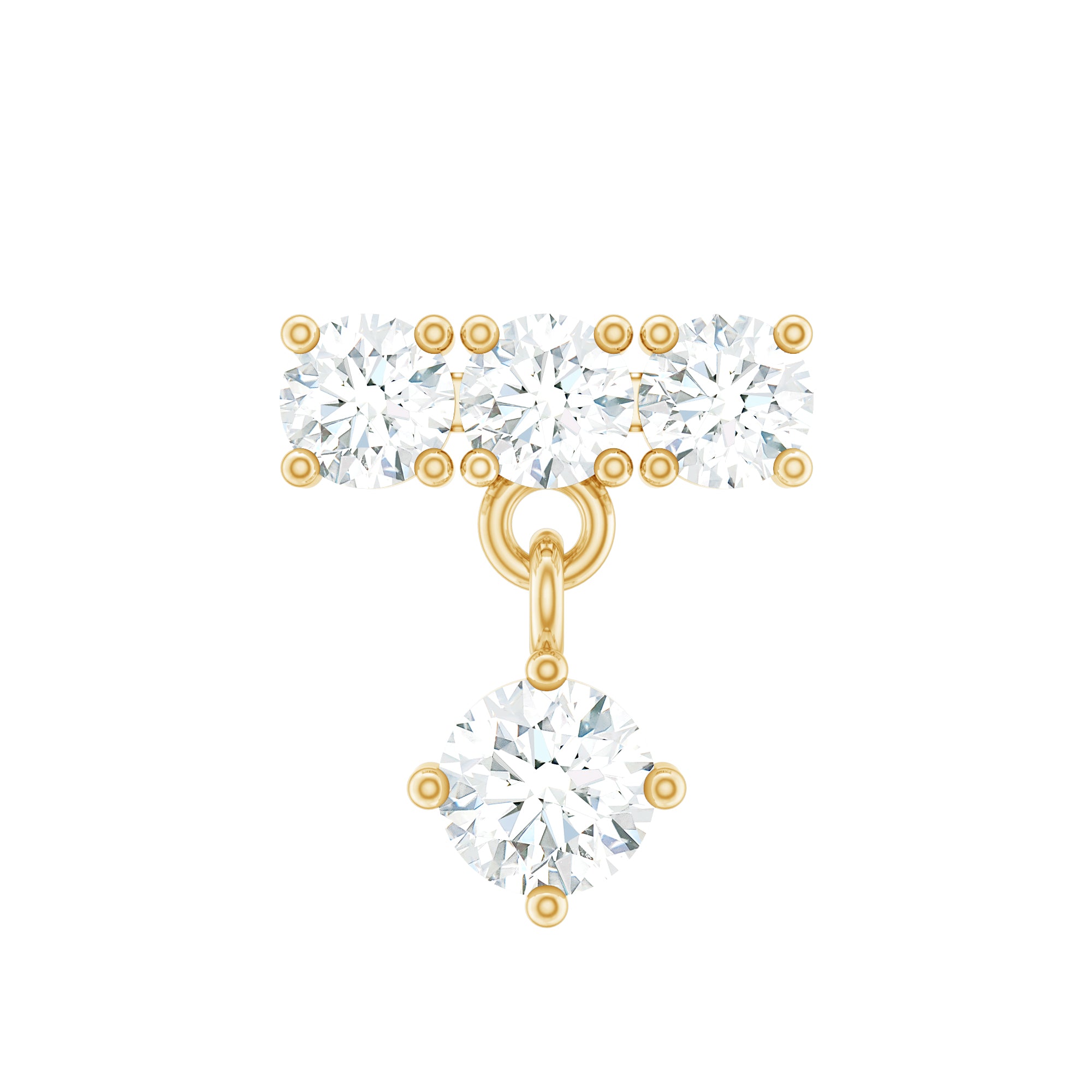 Womens Diamond Drop Earring for Helix Piercing