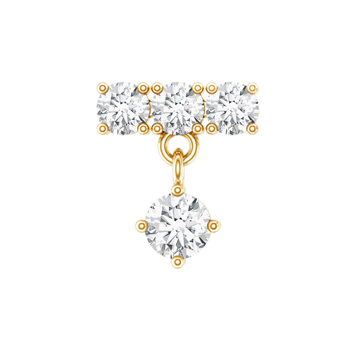 Womens Diamond Drop Earring for Helix Piercing Natural - ( HI-SI ) - Rosec Jewels