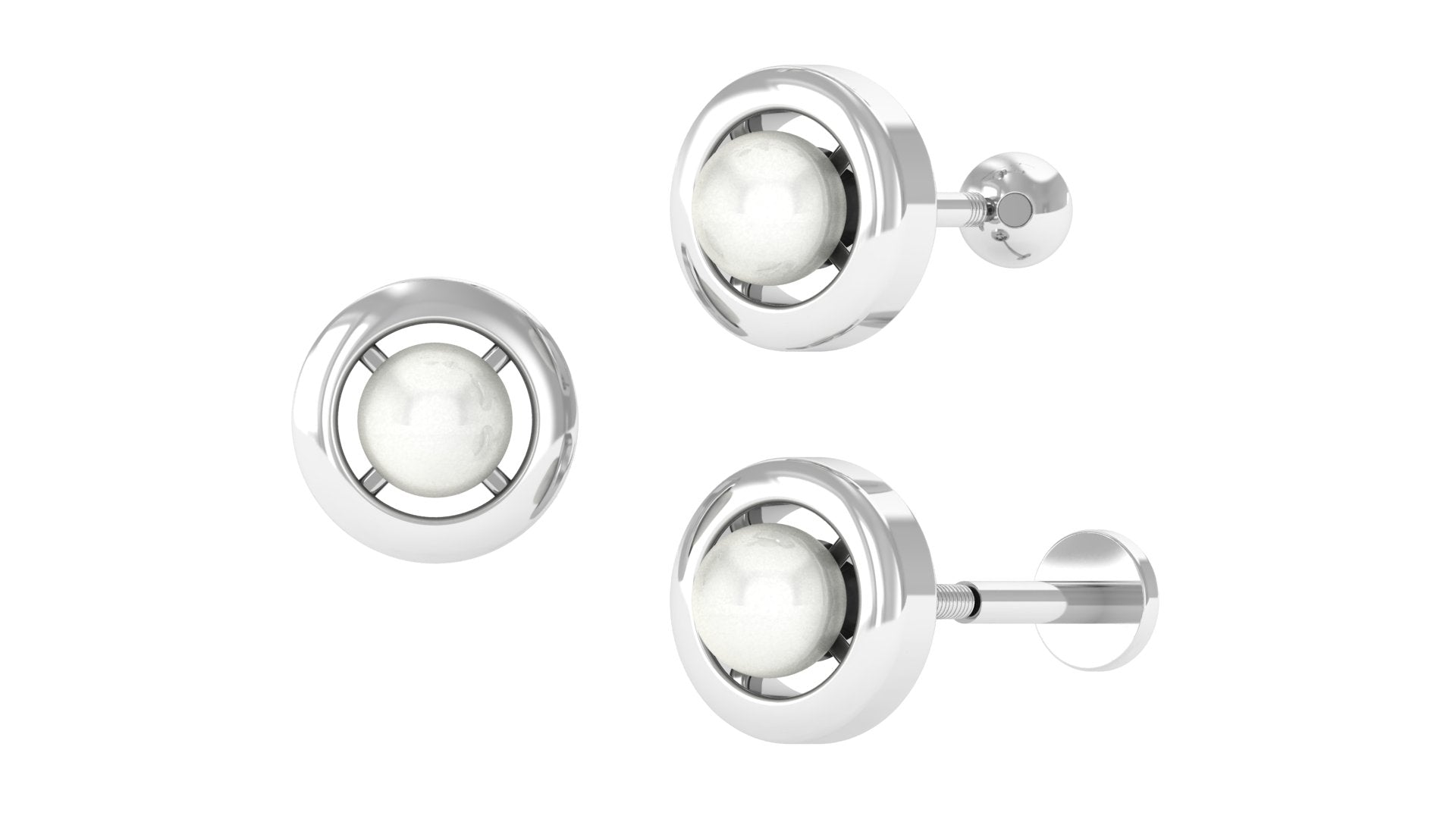 Rosec Jewels-Circle Freshwater Pearl Earring for Helix Piercing