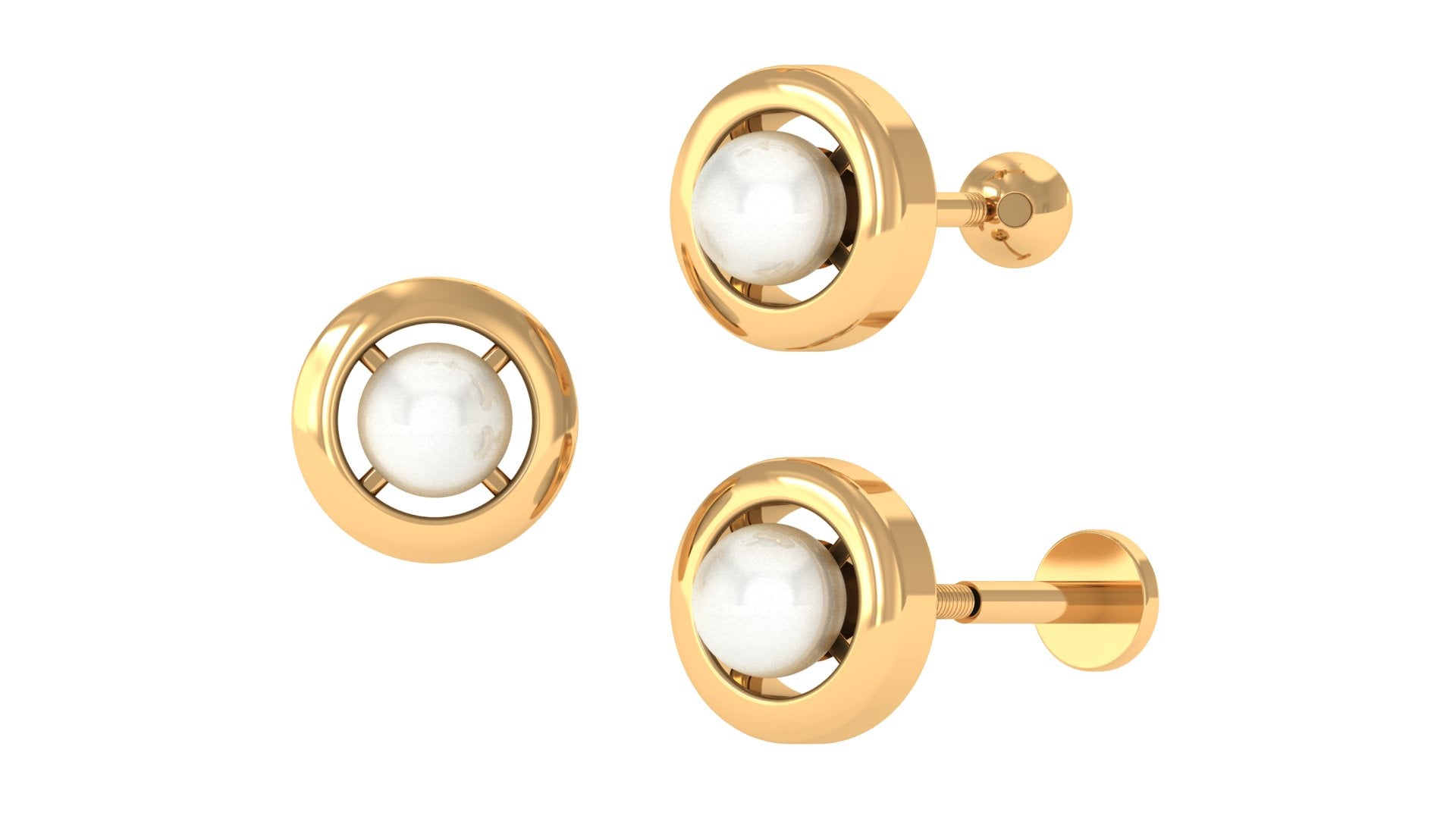 Rosec Jewels-Circle Freshwater Pearl Earring for Helix Piercing