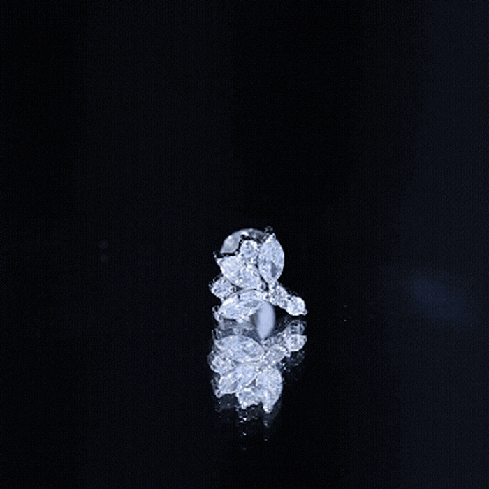 Diamond Lotus Cartilage Earring Natural - ( HI-SI ) - Rosec Jewels
