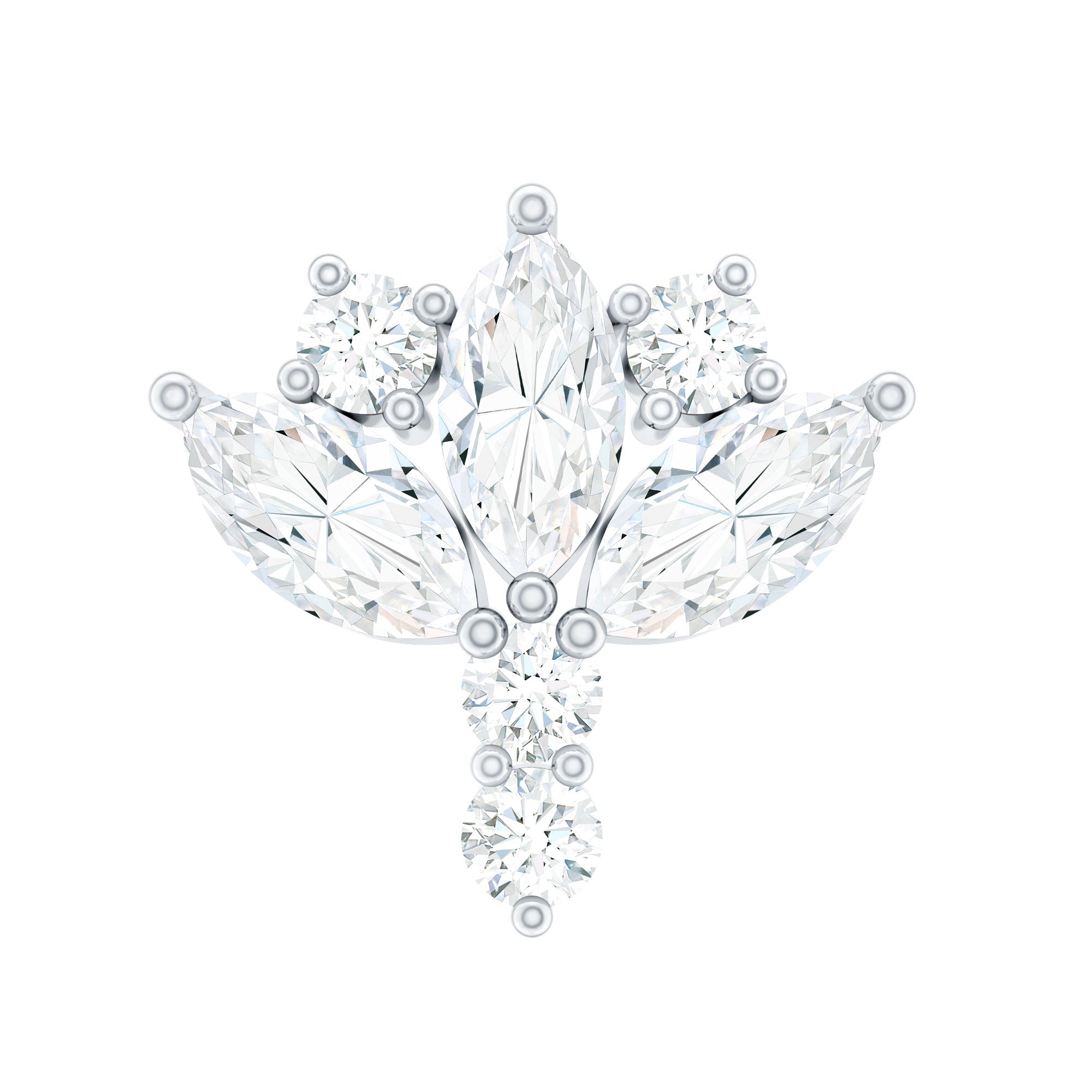 Diamond Lotus Cartilage Earring Natural - ( HI-SI ) - Rosec Jewels