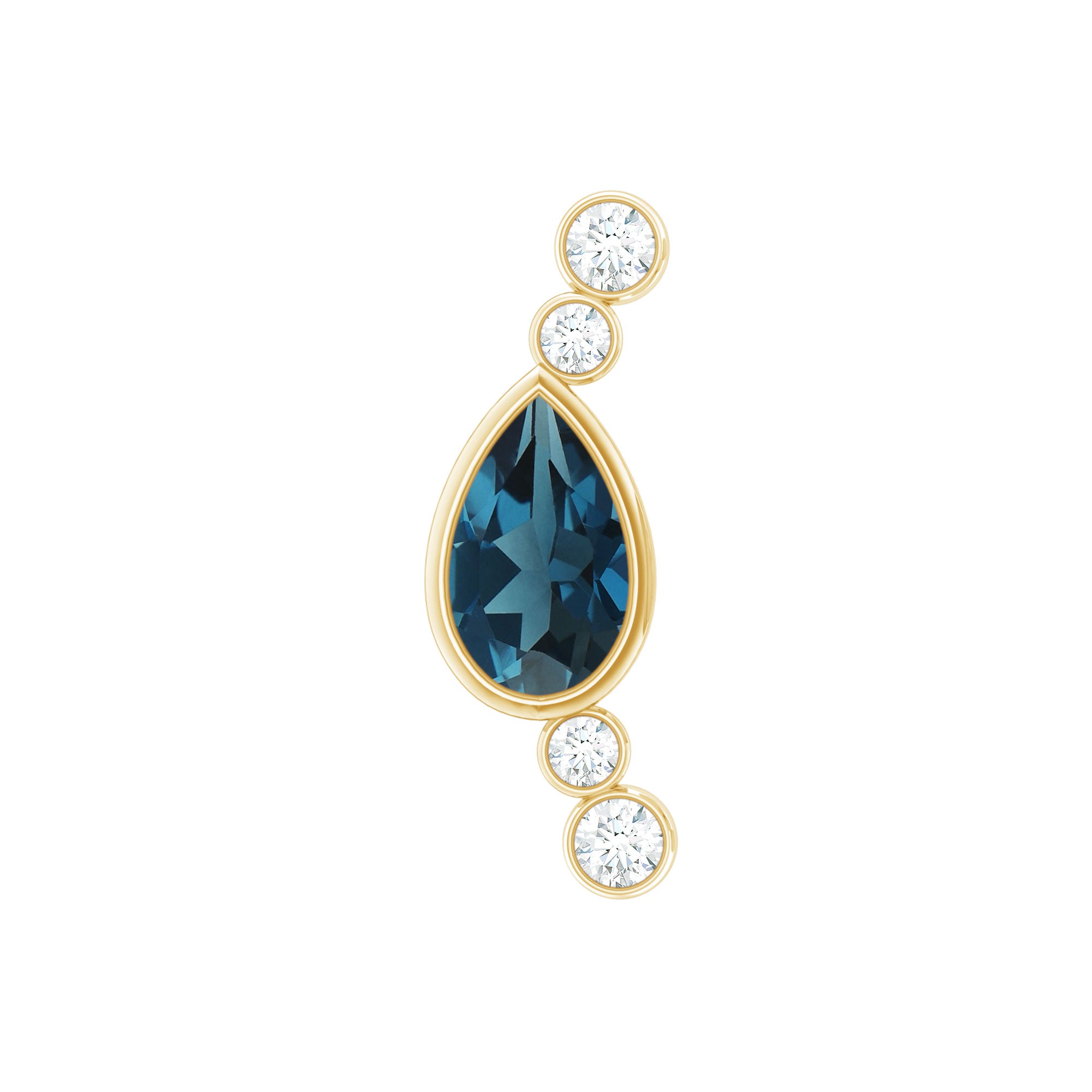 London Blue Topaz Ear Crawler Earring with Diamond