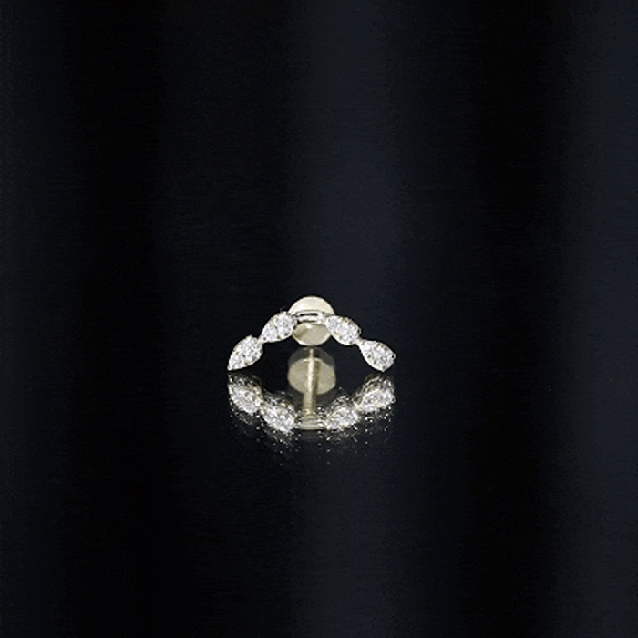 Certified Moissanite Curved Helix Earring for Her D-VS1 - Rosec Jewels
