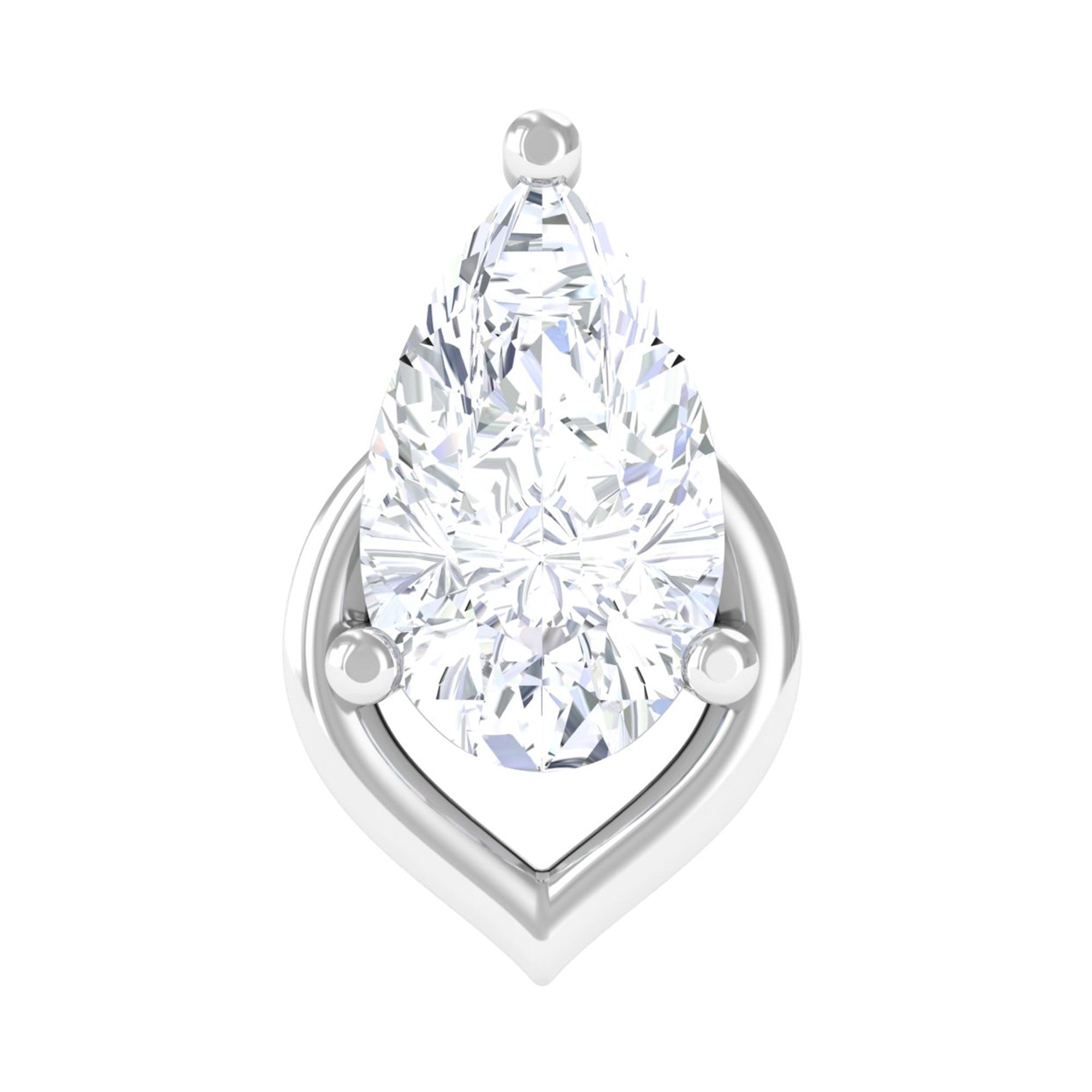 3X5MM Pear Shape Moissanite Solitaire Cartilage Earring D-VS1 - Rosec Jewels