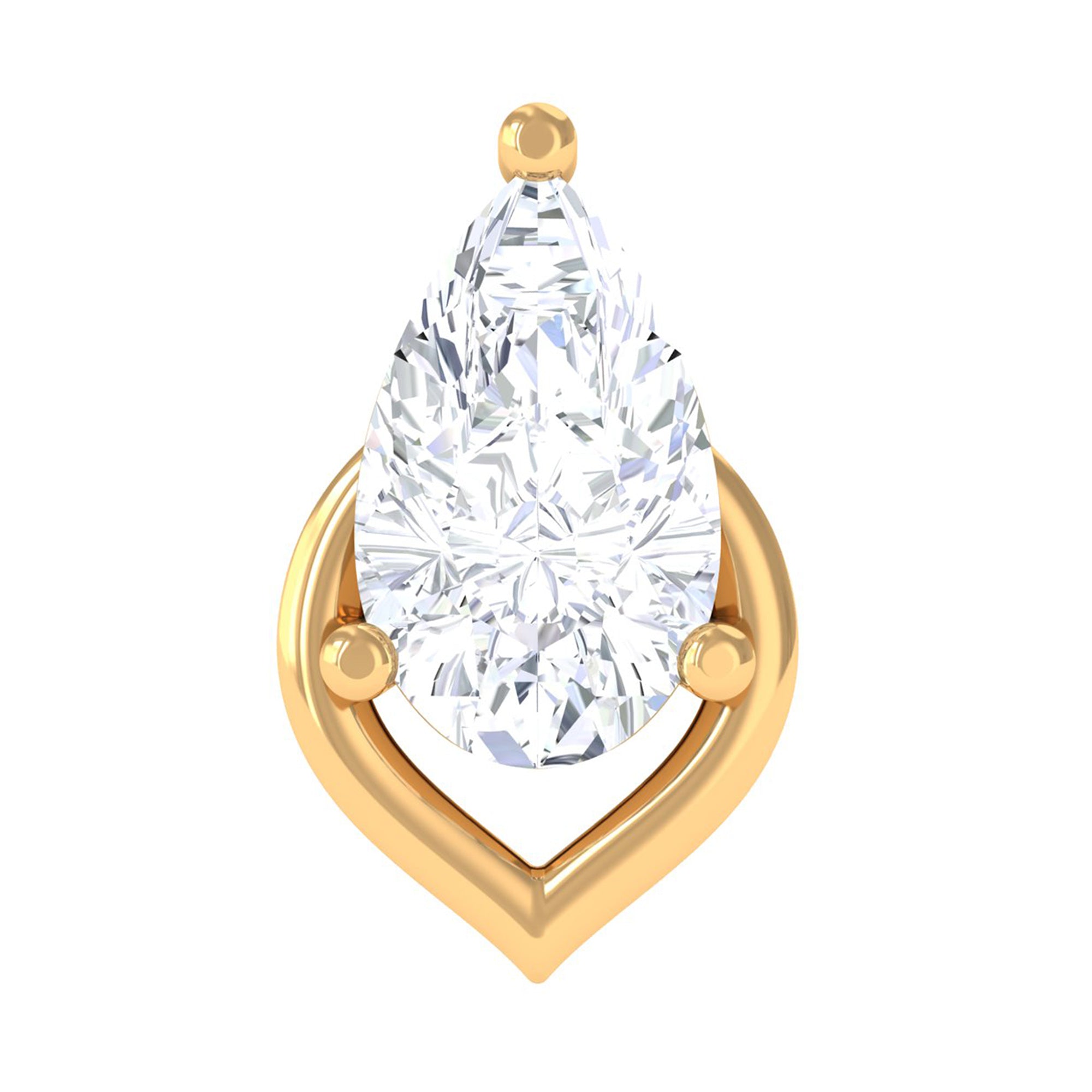 3X5MM Pear Shape Moissanite Solitaire Cartilage Earring D-VS1 - Rosec Jewels