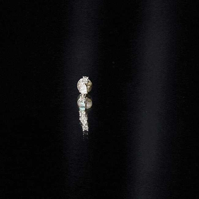 Natural Three Diamond Cartilage Earring with Flat Back Natural - ( HI-SI ) - Rosec Jewels