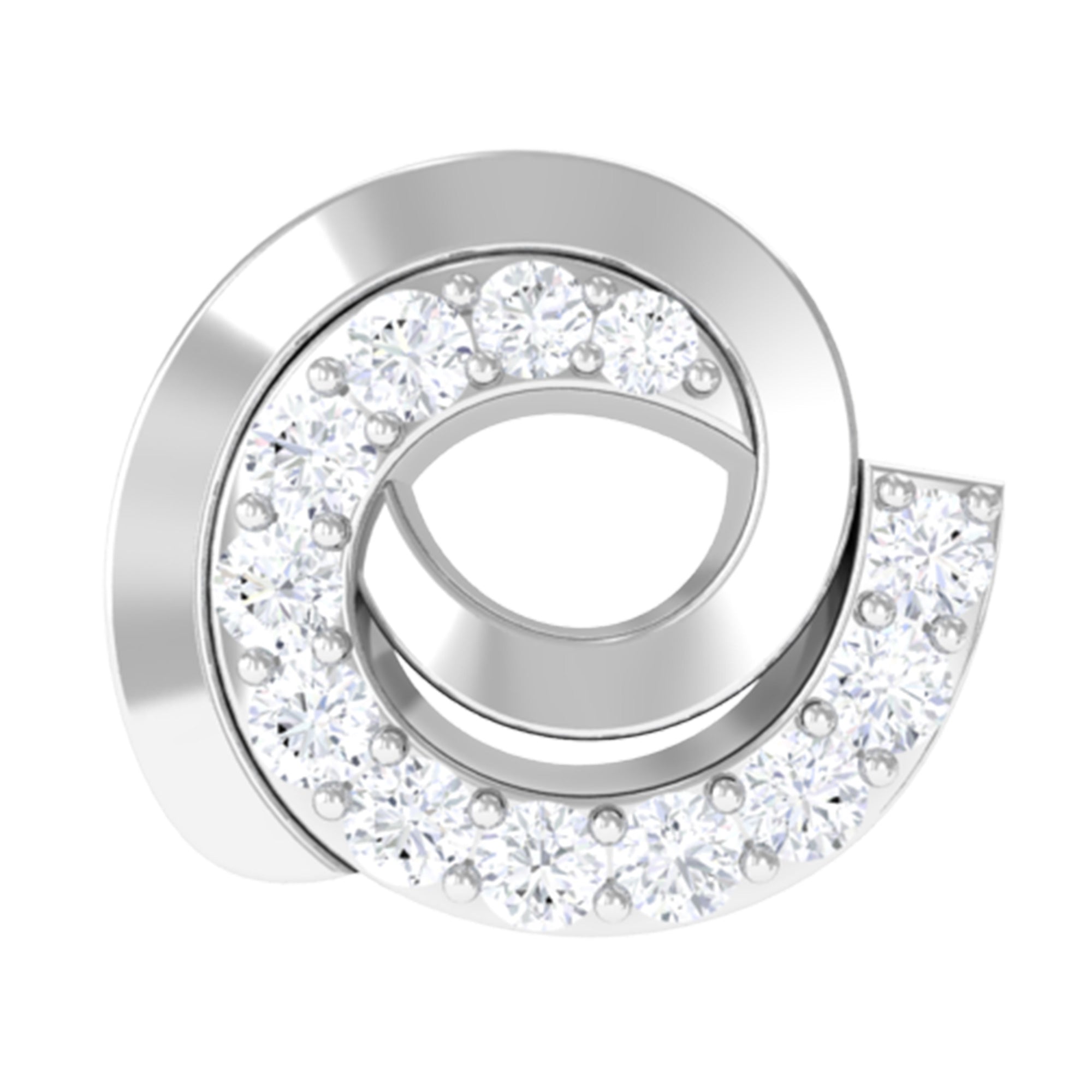 Moissanite Swirl Earring for Second Hole Piercing D-VS1 - Rosec Jewels