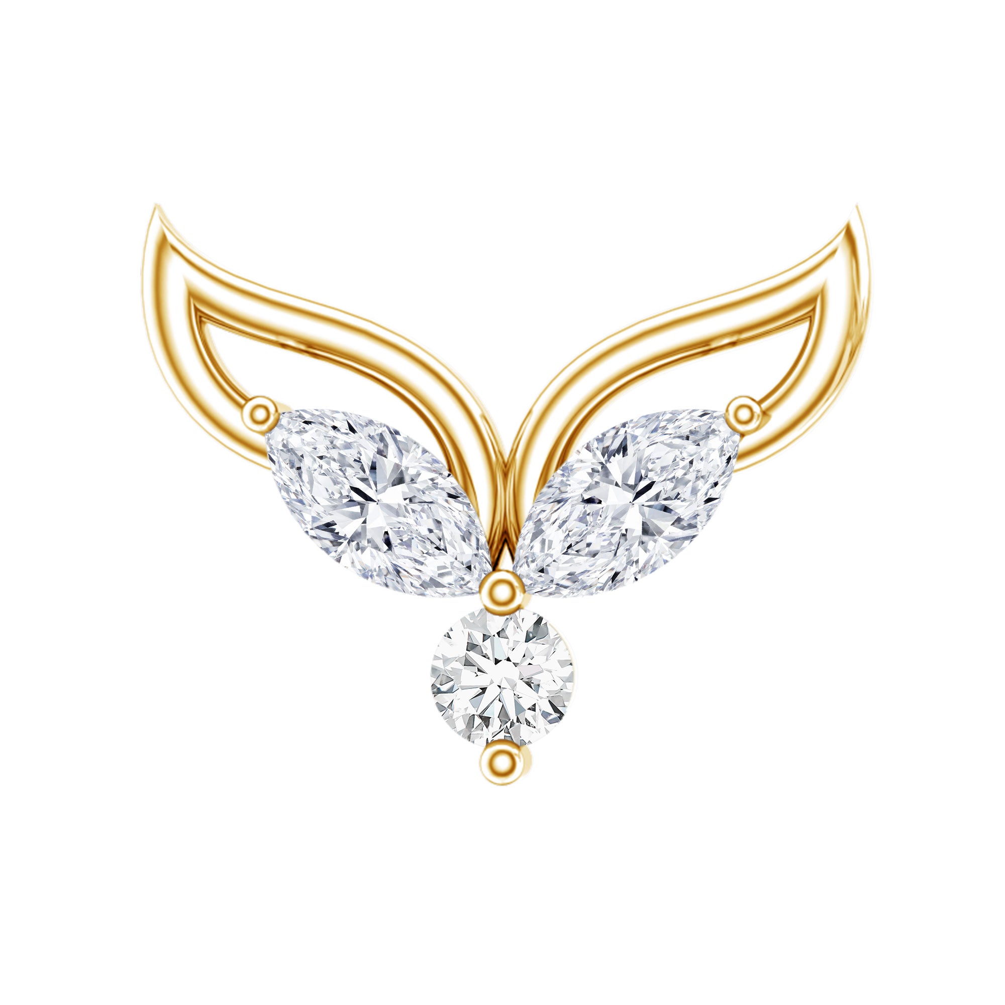 Certified Moissanite Fishtail Earring for Cartilage Piercing D-VS1 - Rosec Jewels