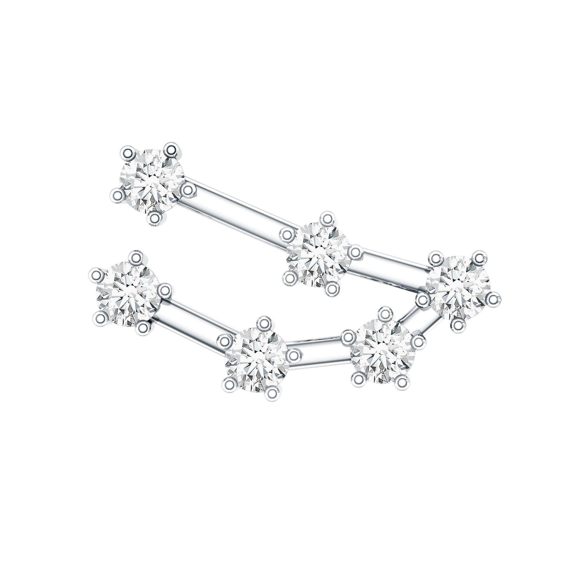 Certified Moissanite Capricorn Zodiac Ear Crawler Earring D-VS1 - Rosec Jewels