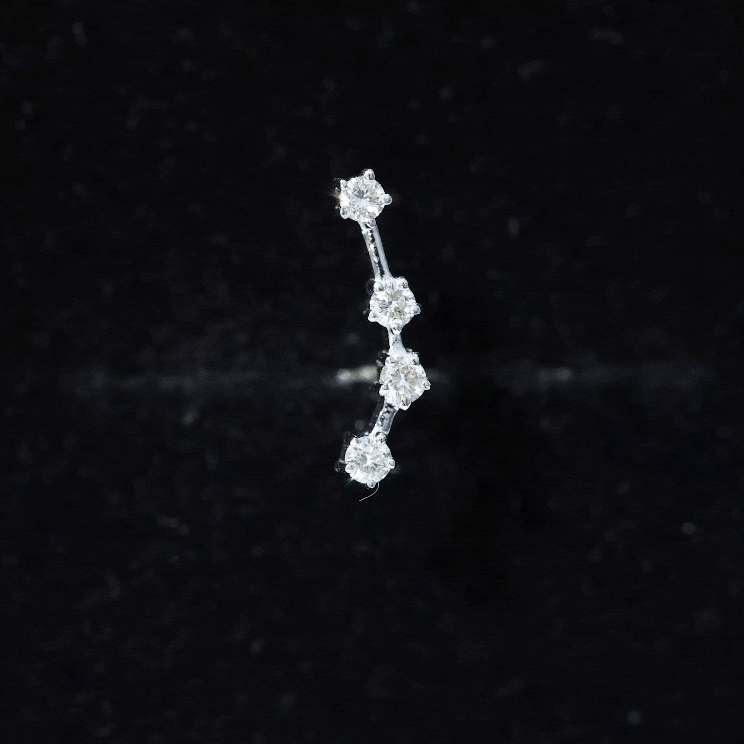 Moissanite Ear Climber Aquarius Earring D-VS1 - Rosec Jewels
