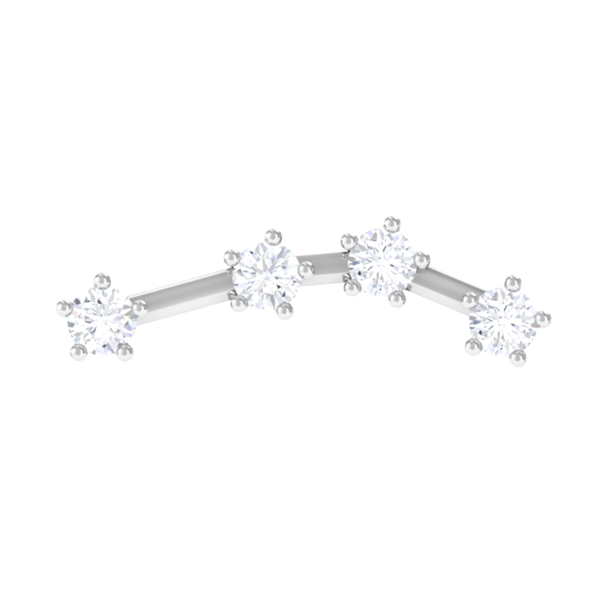 Moissanite Ear Climber Aquarius Earring D-VS1 - Rosec Jewels