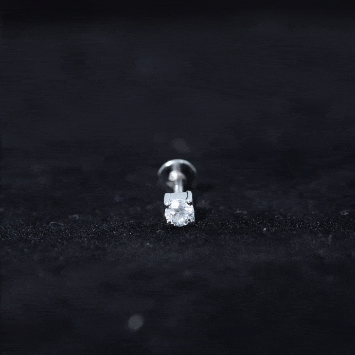 Dainty Moissanite Solitaire Conch Earring D-VS1 - Rosec Jewels