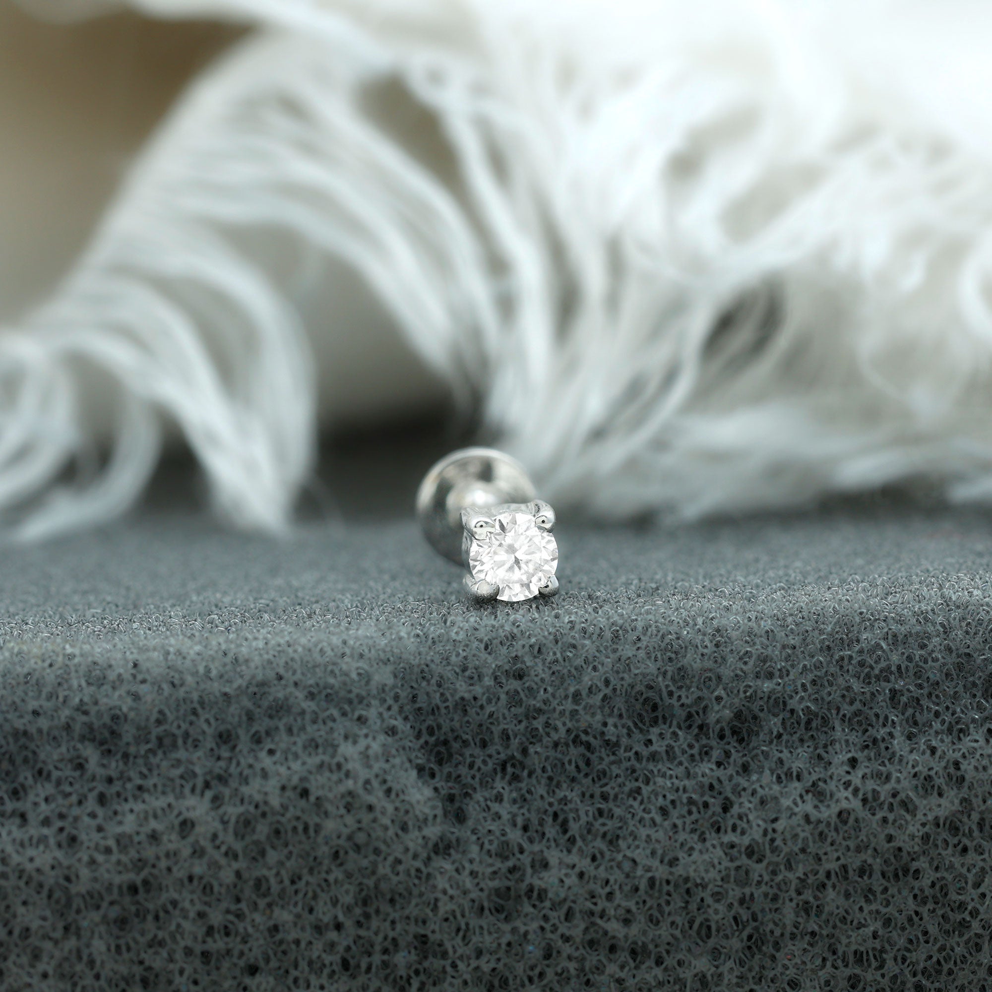 Dainty Moissanite Solitaire Conch Earring D-VS1 - Rosec Jewels
