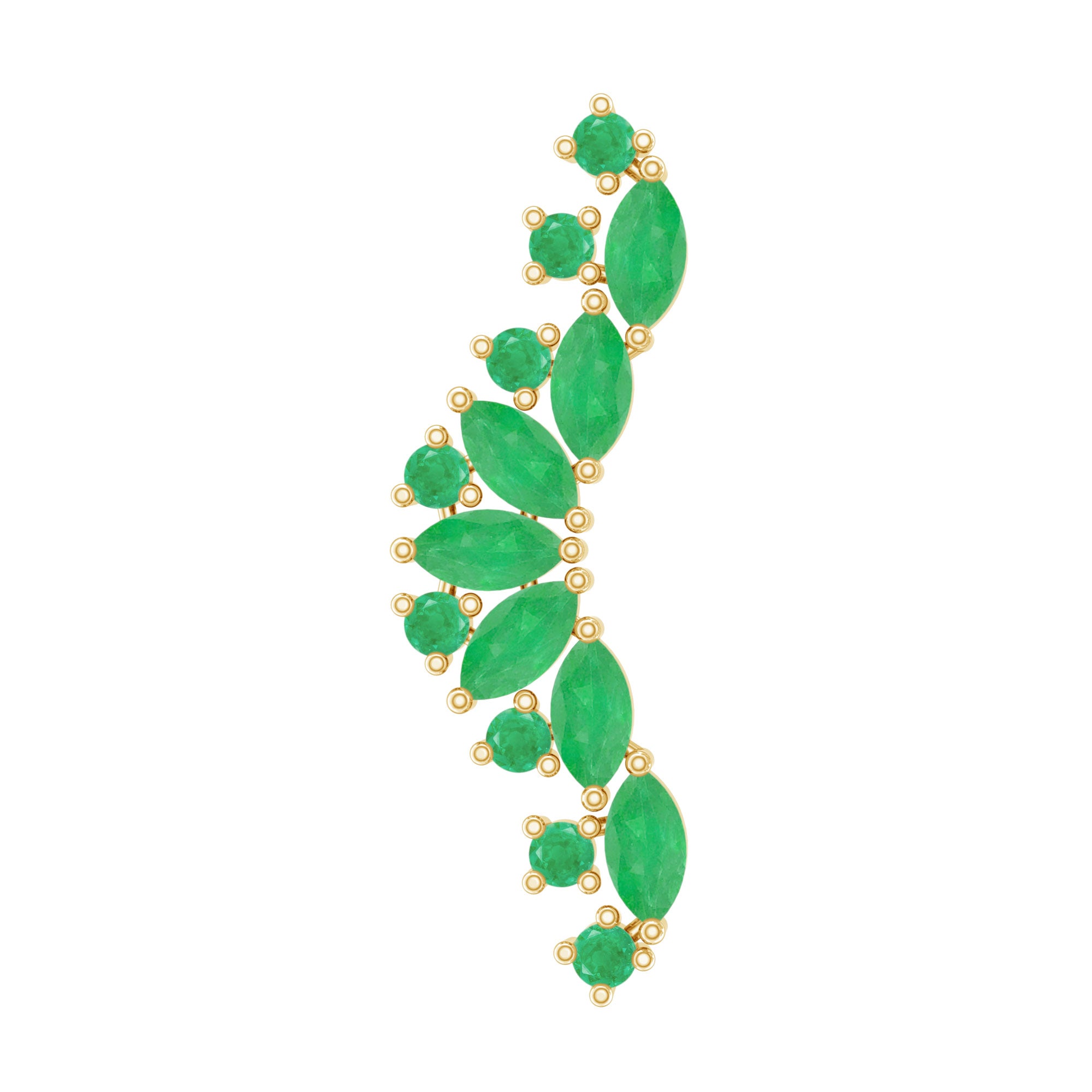 Natural Marquise Emerald Crawler Cartilage Earring AAA - Rosec Jewels