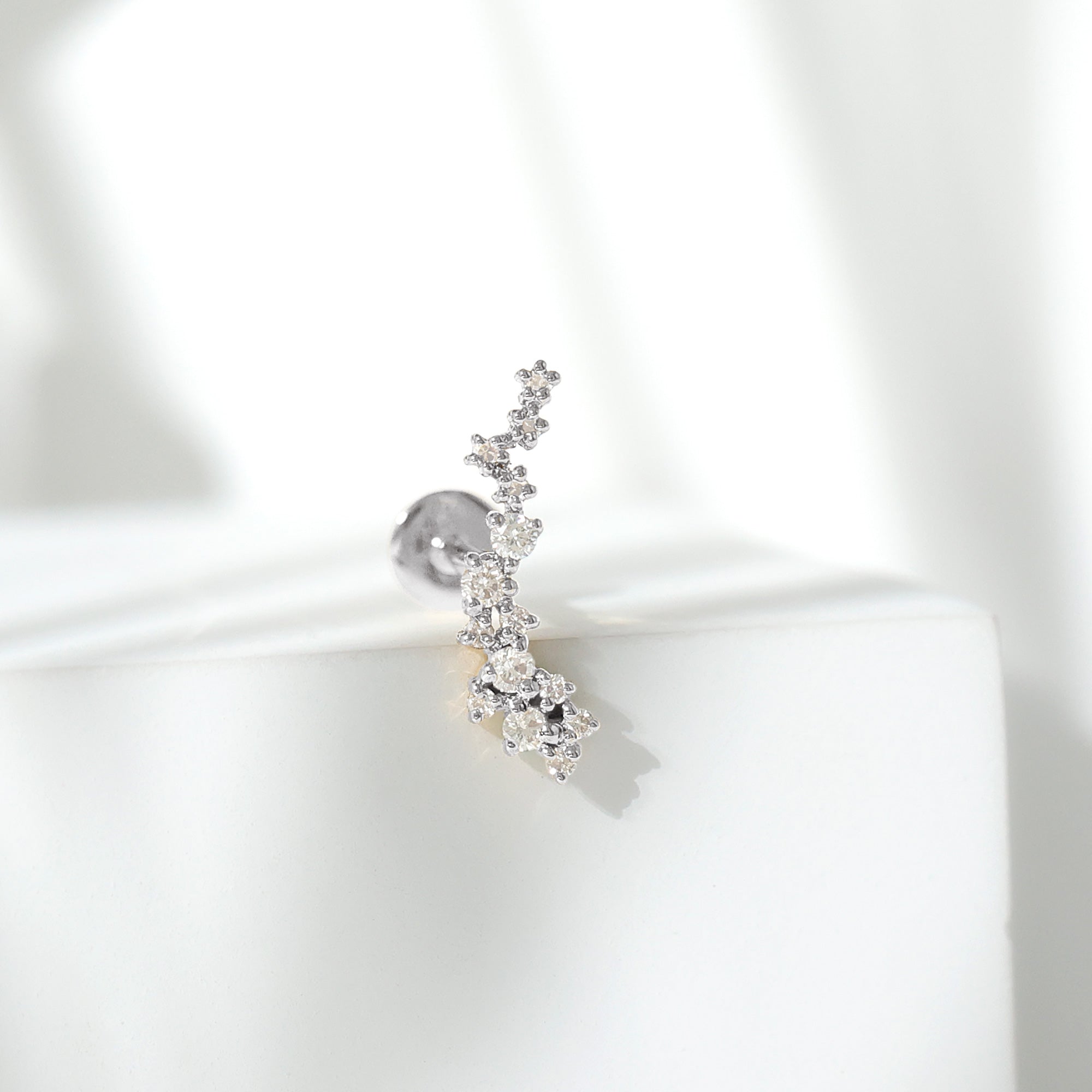 Certified Moissanite Cluster Crawler Earring For Her D-VS1 - Rosec Jewels