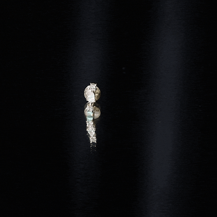 Certified Moissanite 3 Stone Tragus Earring D-VS1 - Rosec Jewels
