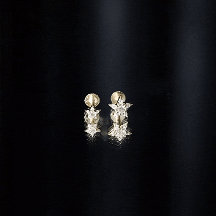 Moissanite Star Earring for Helix Piercing D-VS1 - Rosec Jewels