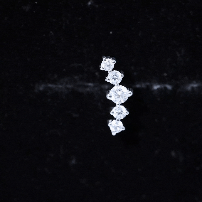 Certified Moissanite Curved Crawler Earring with Flat Back D-VS1 - Rosec Jewels